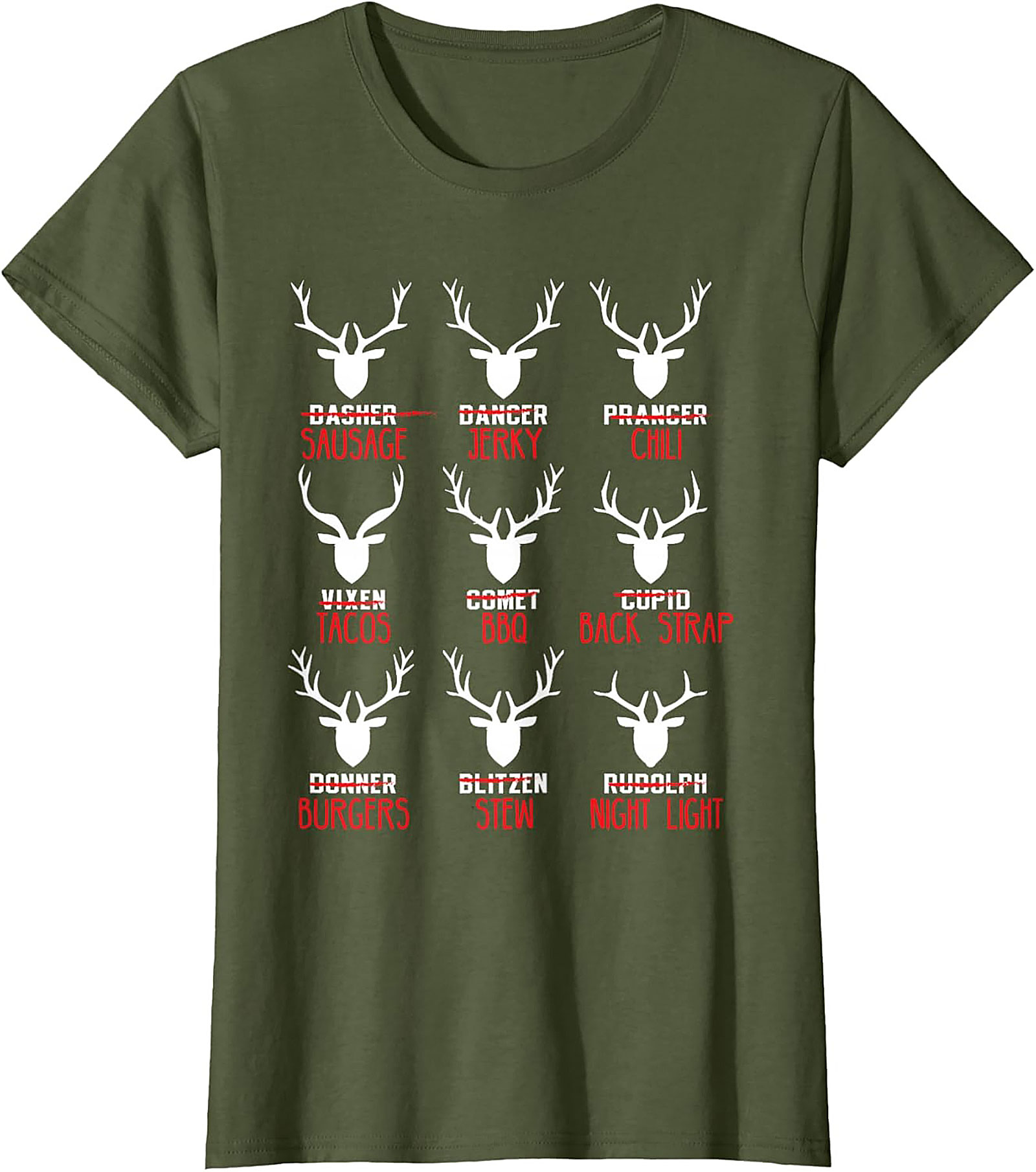Funny Hunter T-shirt Christmas Reindeer Meat Graphic Tee