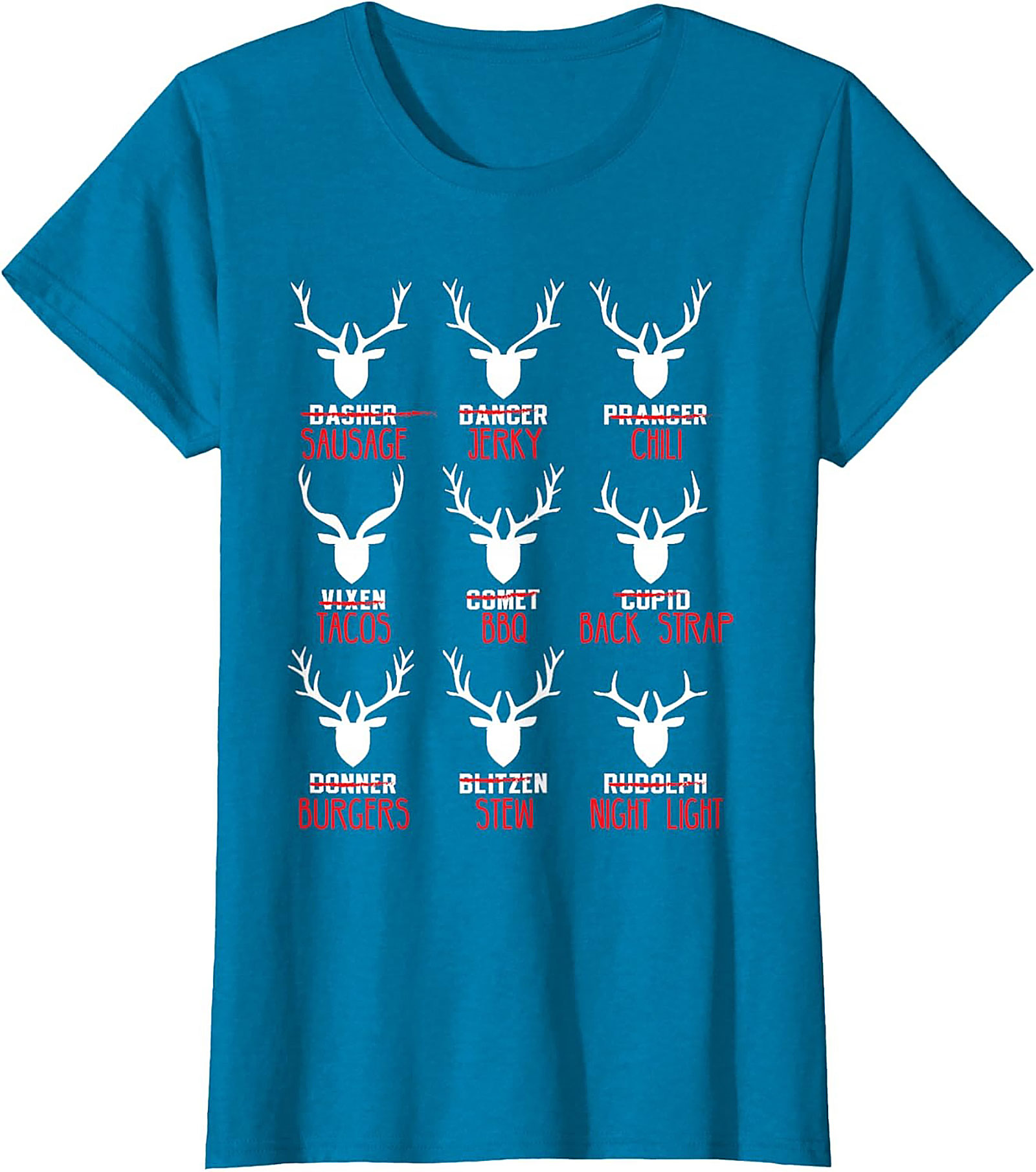 Funny Hunter T-shirt Christmas Reindeer Meat Graphic Tee
