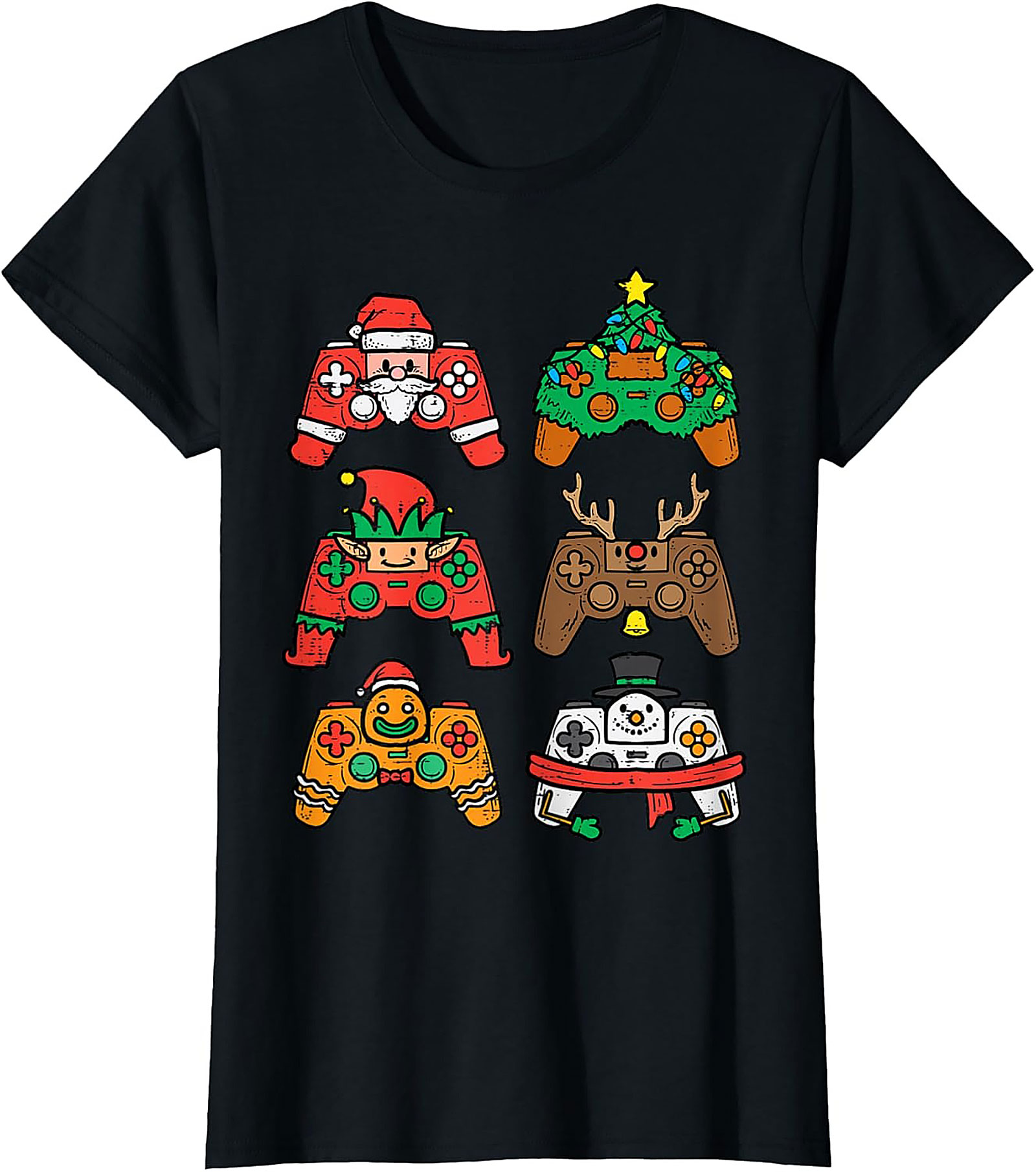 Christmas Gamer T-shirt Funny Controller Holiday Graphic Tee