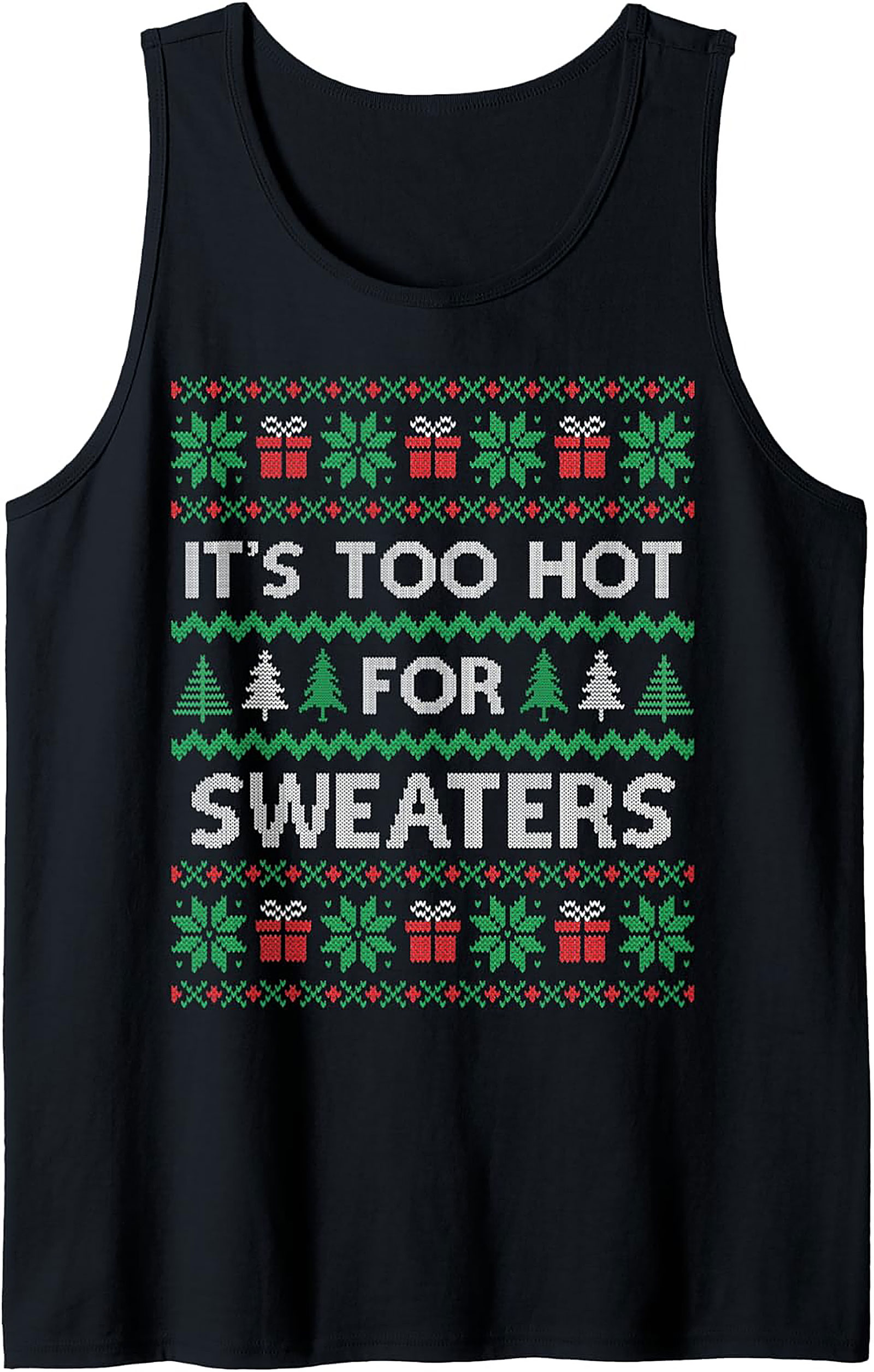 Funny Christmas Tank Top Ugly Sweater Sleeveless Shirt