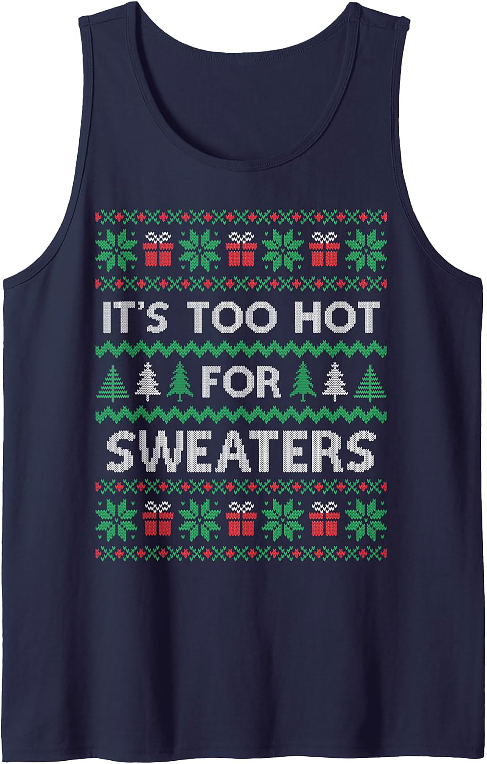 Funny Christmas Tank Top Ugly Sweater Sleeveless Shirt