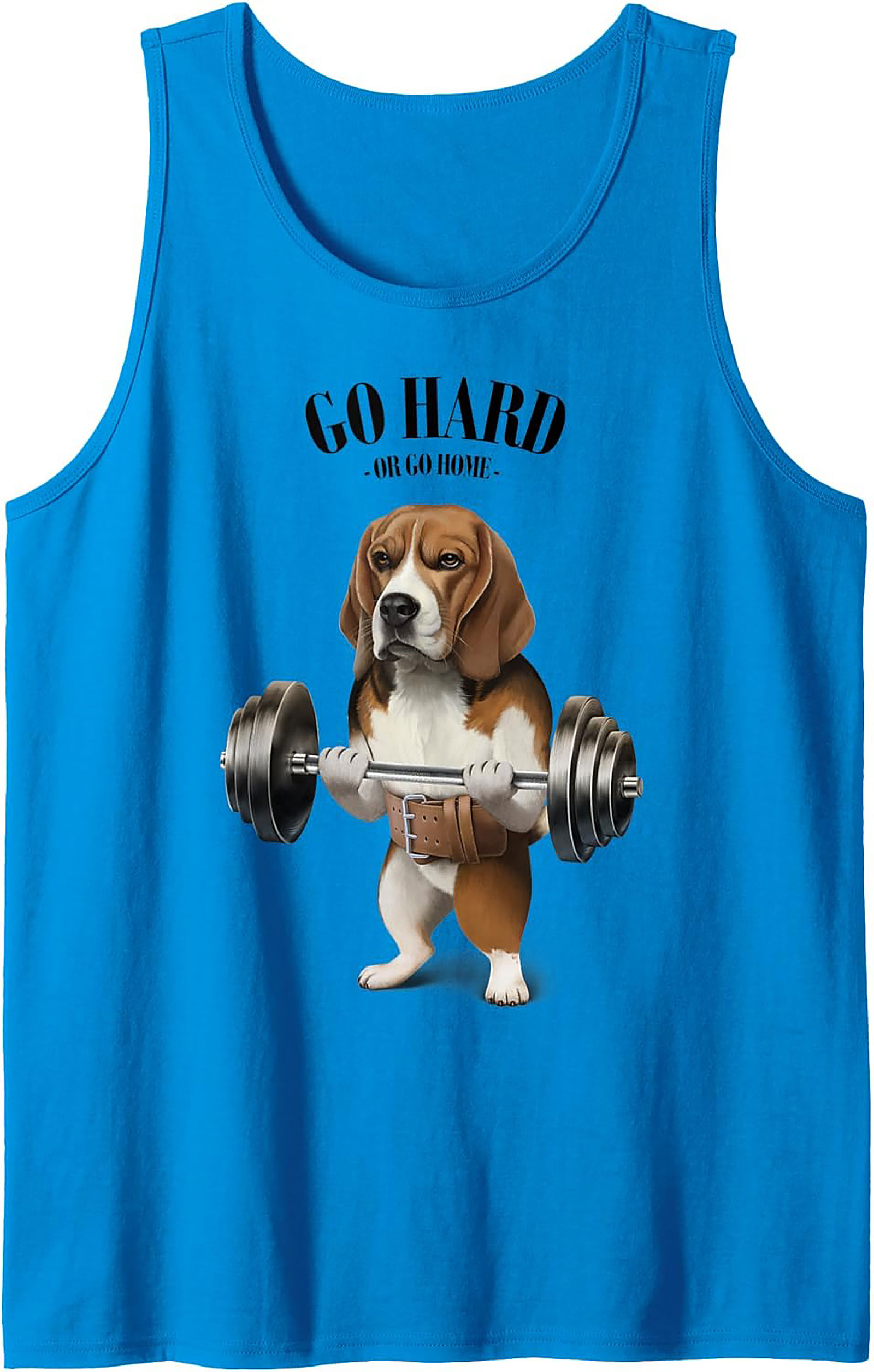Beagle Gym Tank Top: Go Hard or Go Home Funny Weightlifting Graphic Tank