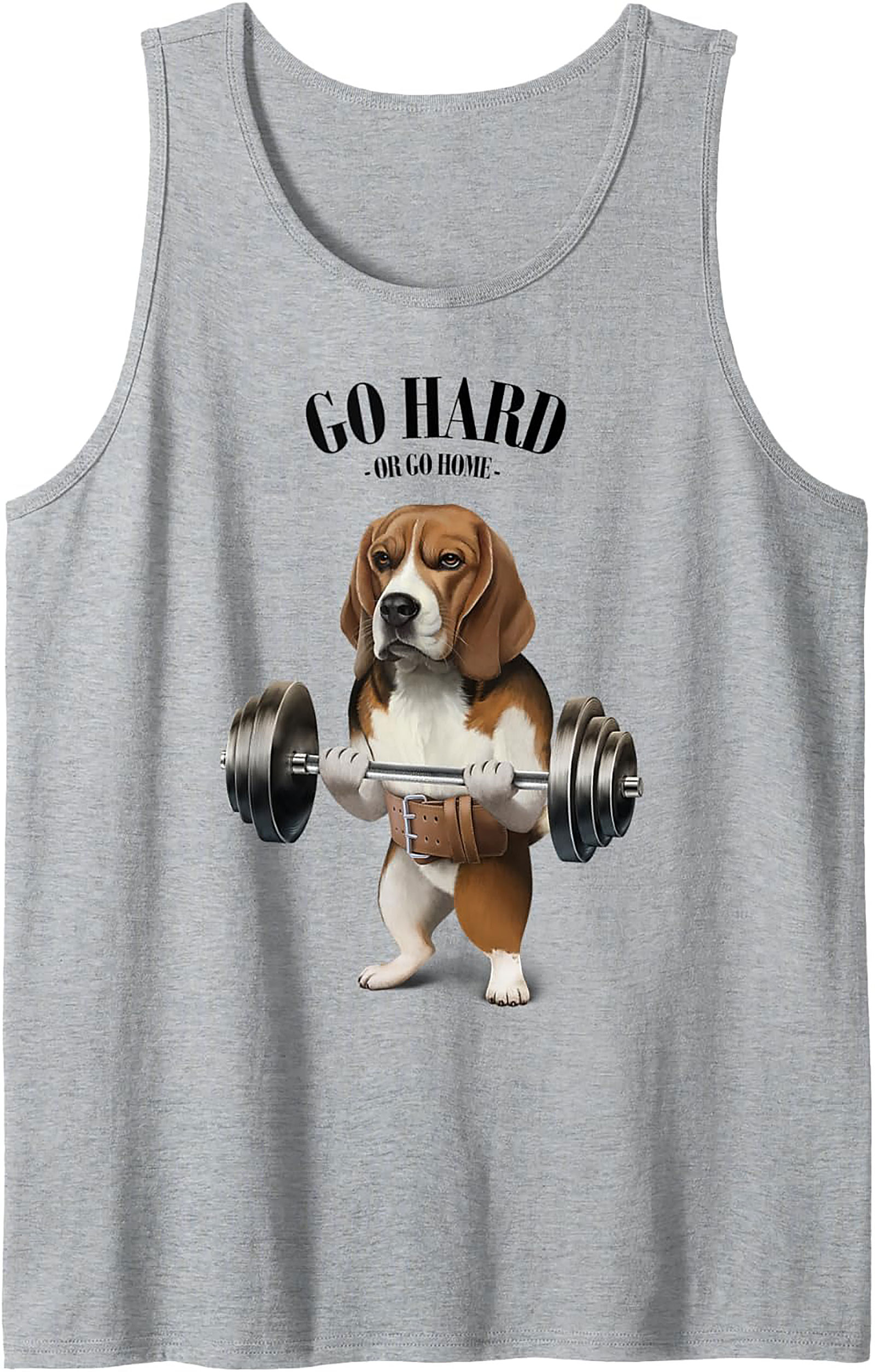 Beagle Gym Tank Top: Go Hard or Go Home Funny Weightlifting Graphic Tank