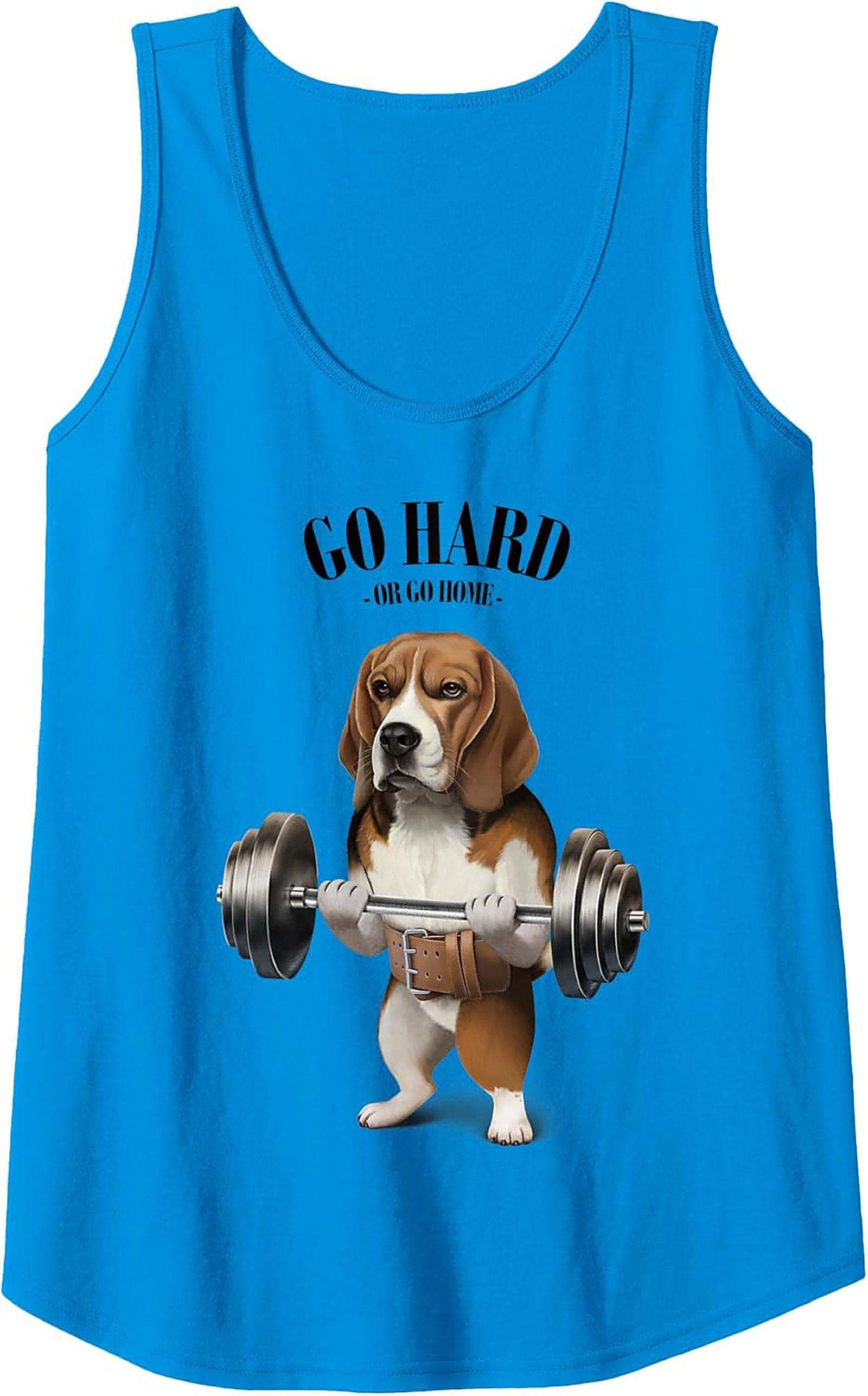 Beagle Gym Tank Top: Go Hard or Go Home Funny Weightlifting Graphic Tank