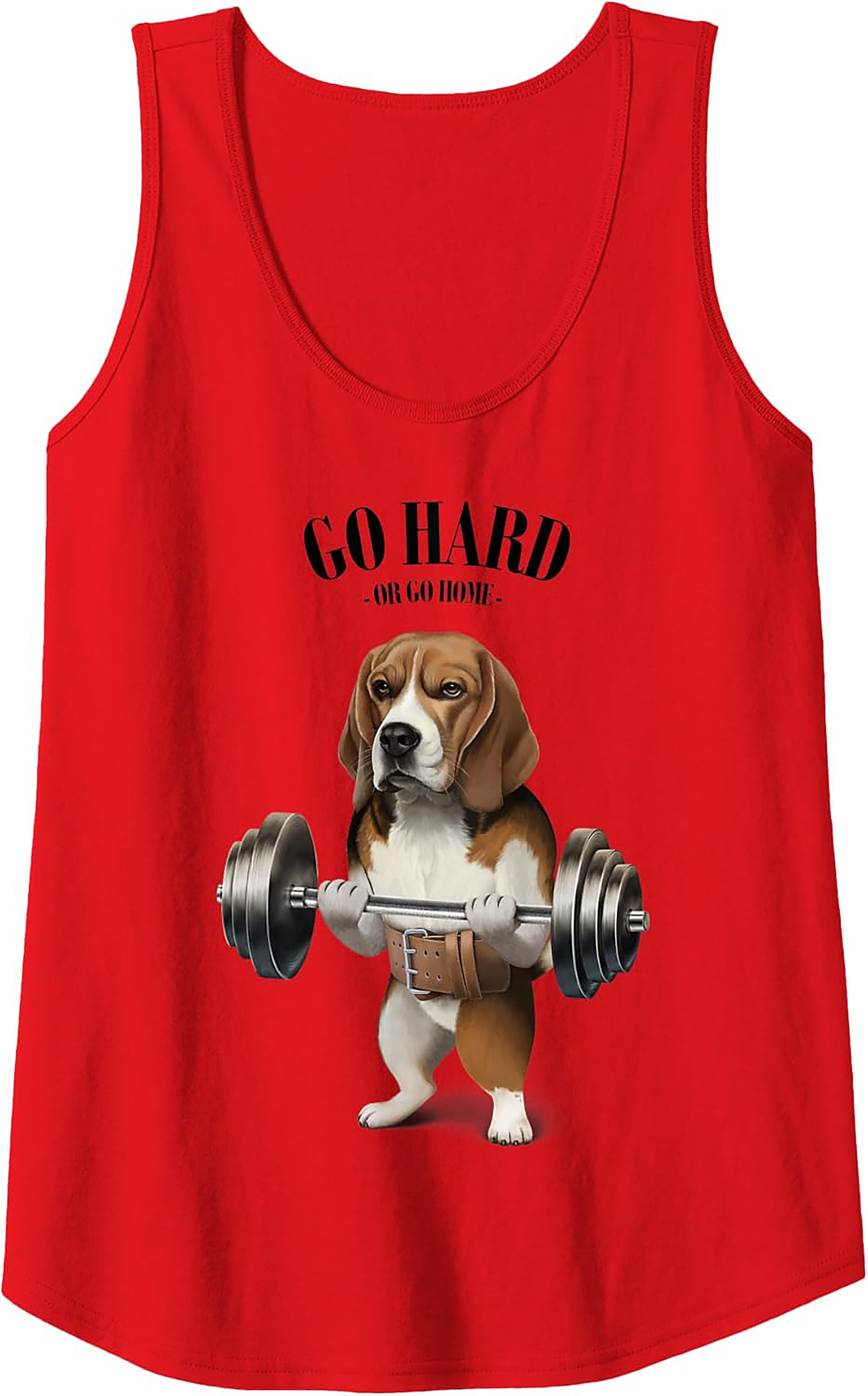 Beagle Gym Tank Top: Go Hard or Go Home Funny Weightlifting Graphic Tank