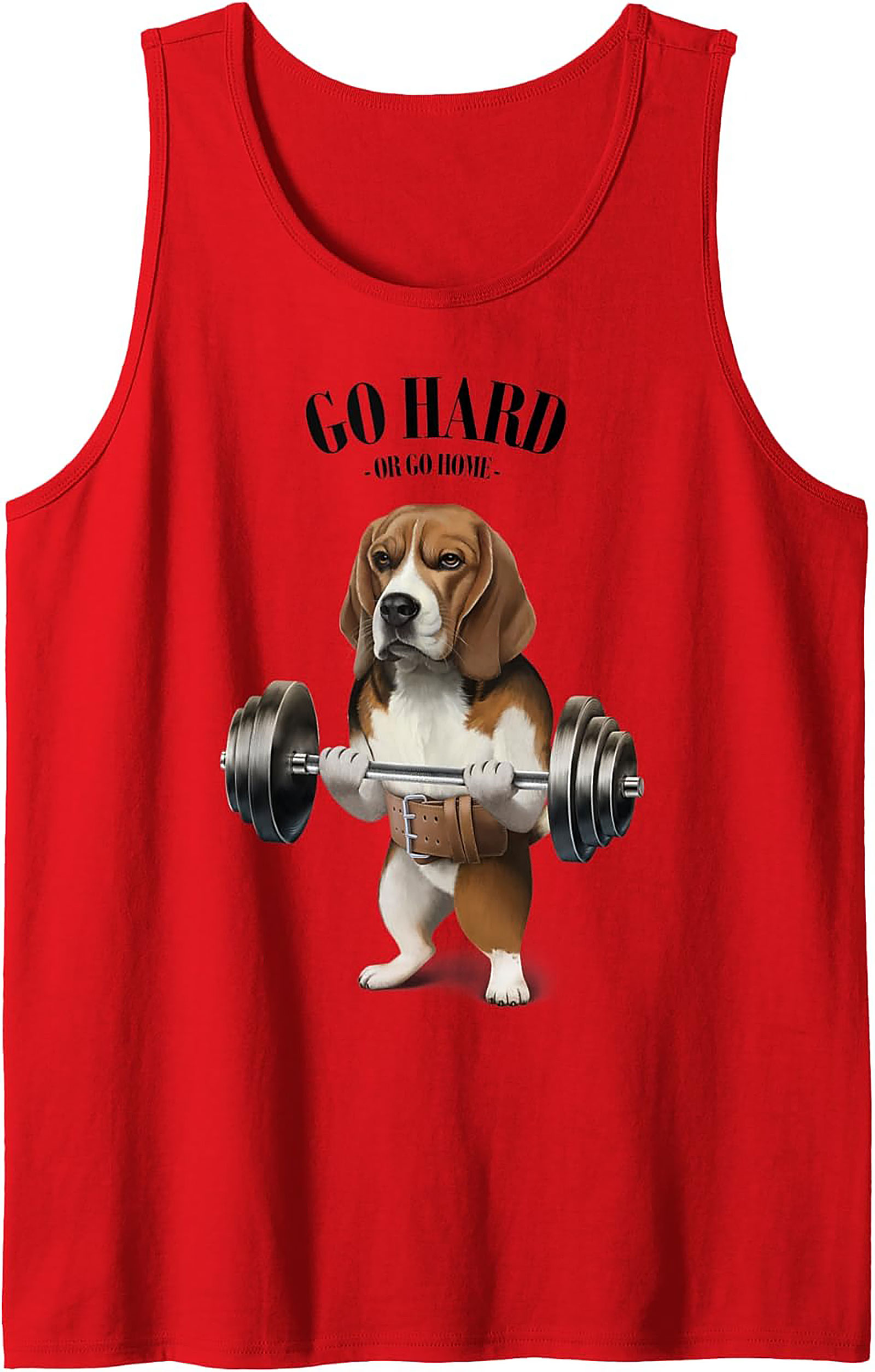 Beagle Gym Tank Top: Go Hard or Go Home Funny Weightlifting Graphic Tank