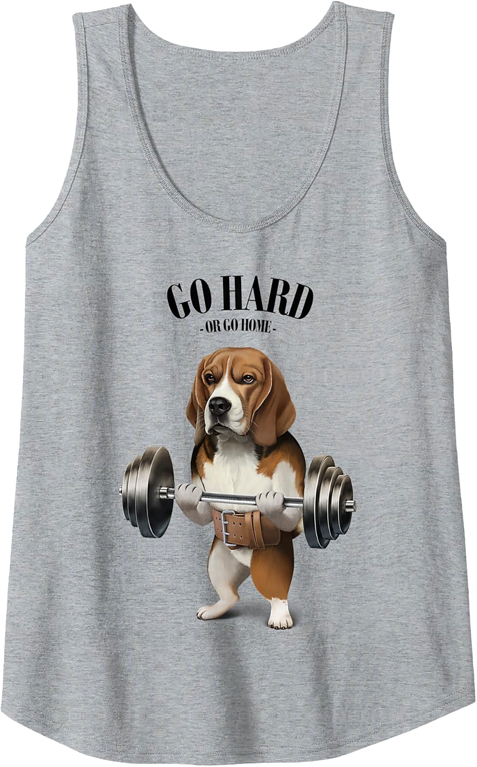 Beagle Gym Tank Top: Go Hard or Go Home Funny Weightlifting Graphic Tank