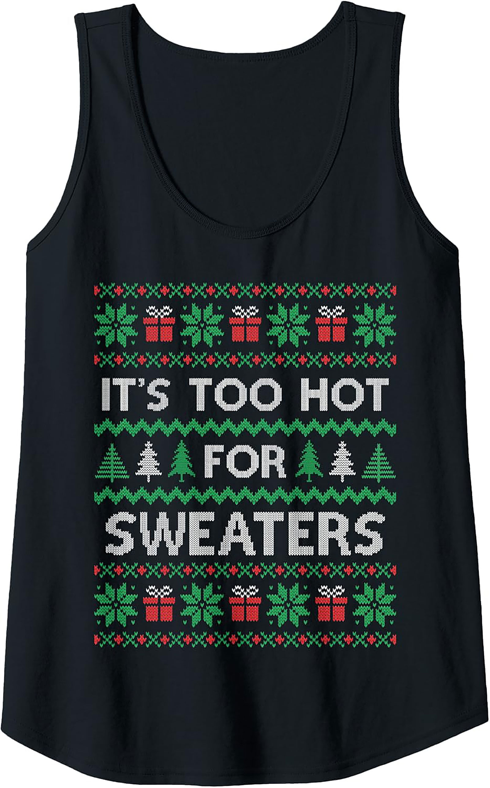 Funny Christmas Tank Top Ugly Sweater Sleeveless Shirt