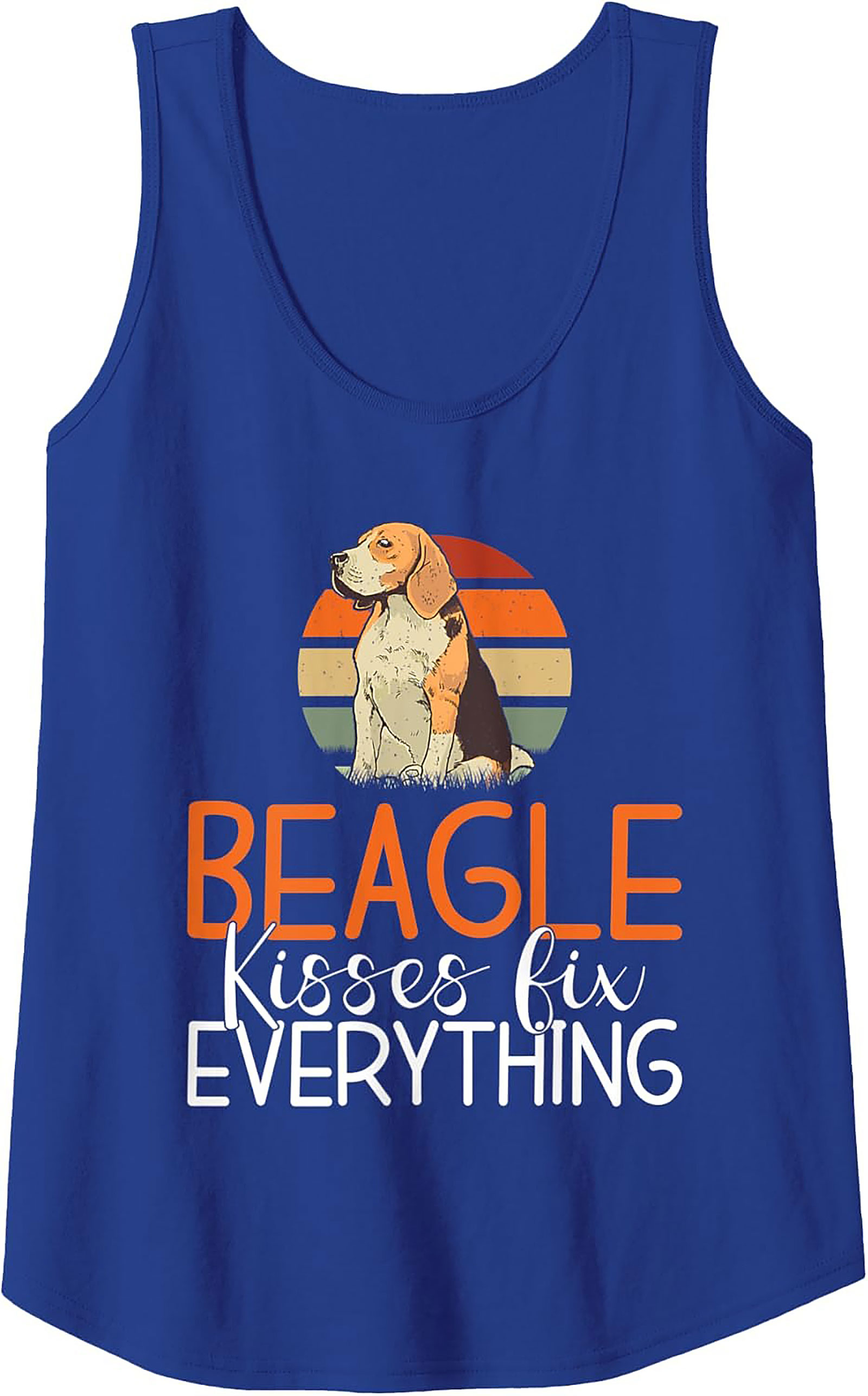 Beagle Kisses Fix Everything Graphic Tank Top | Retro Dog Lover Sleeveless Shirt