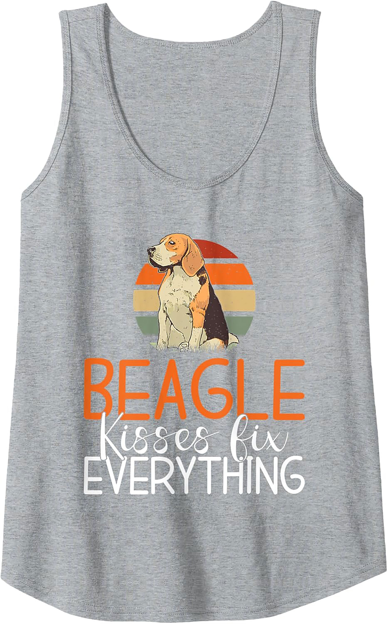 Beagle Kisses Fix Everything Graphic Tank Top | Retro Dog Lover Sleeveless Shirt