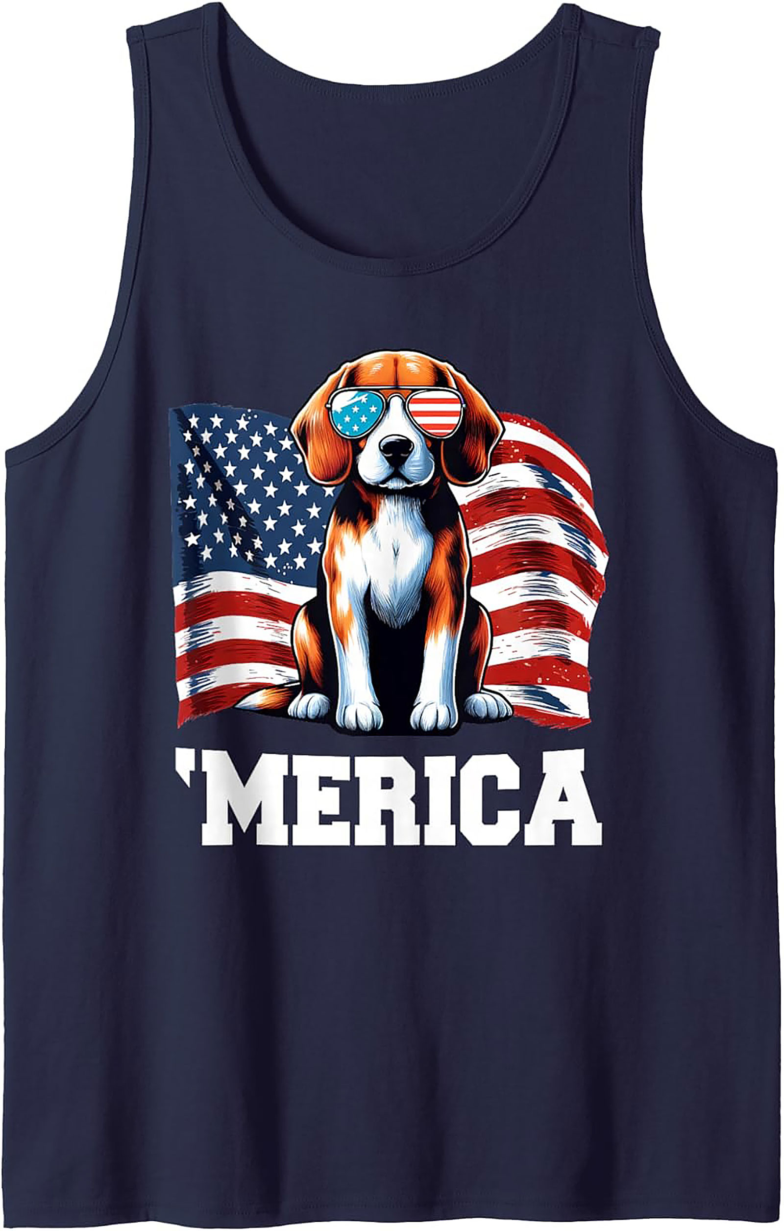 Merica Patriotic Beagle Tank Top | 4th of July Graphic Tank