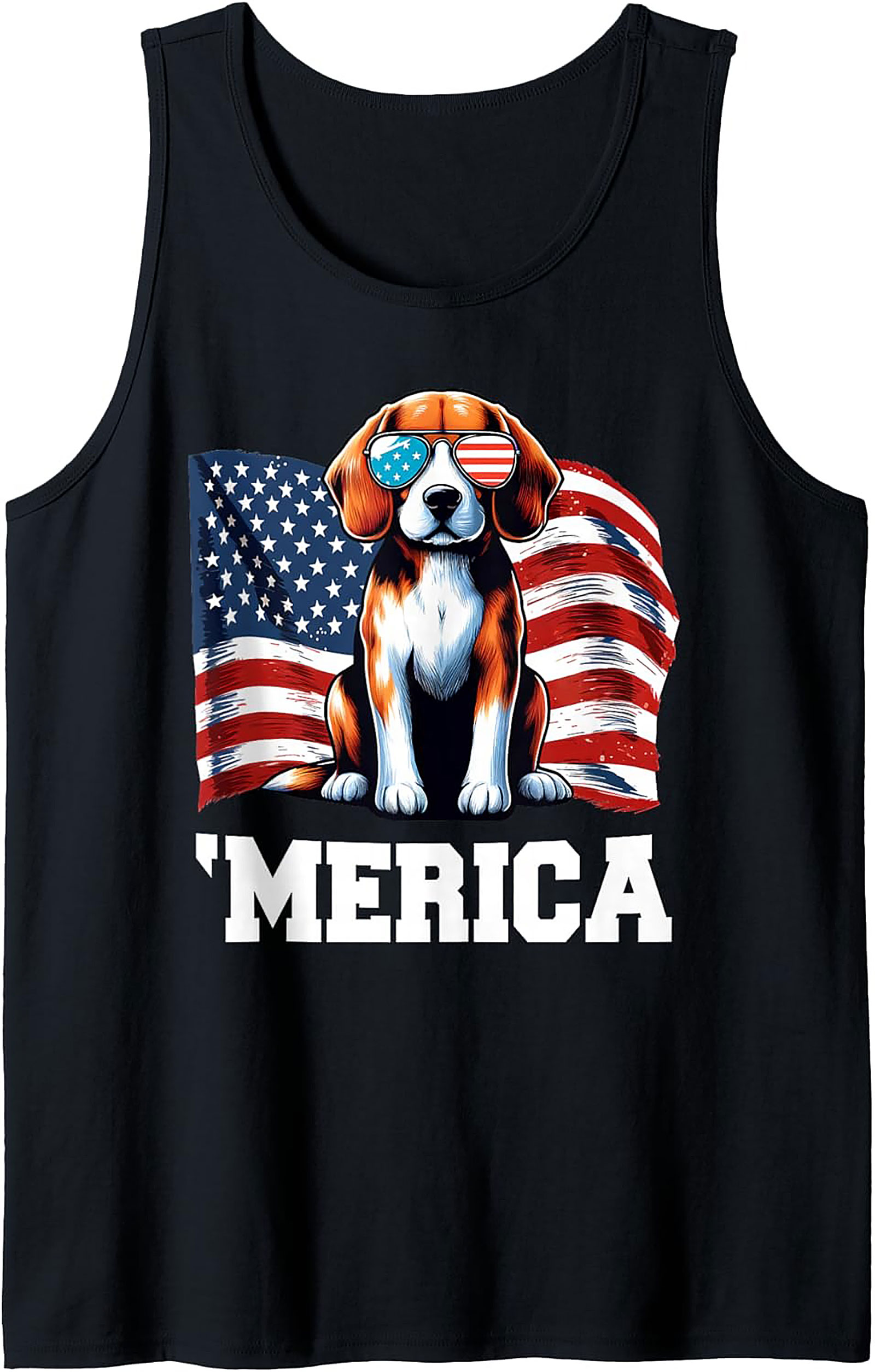 Merica Patriotic Beagle Tank Top | 4th of July Graphic Tank