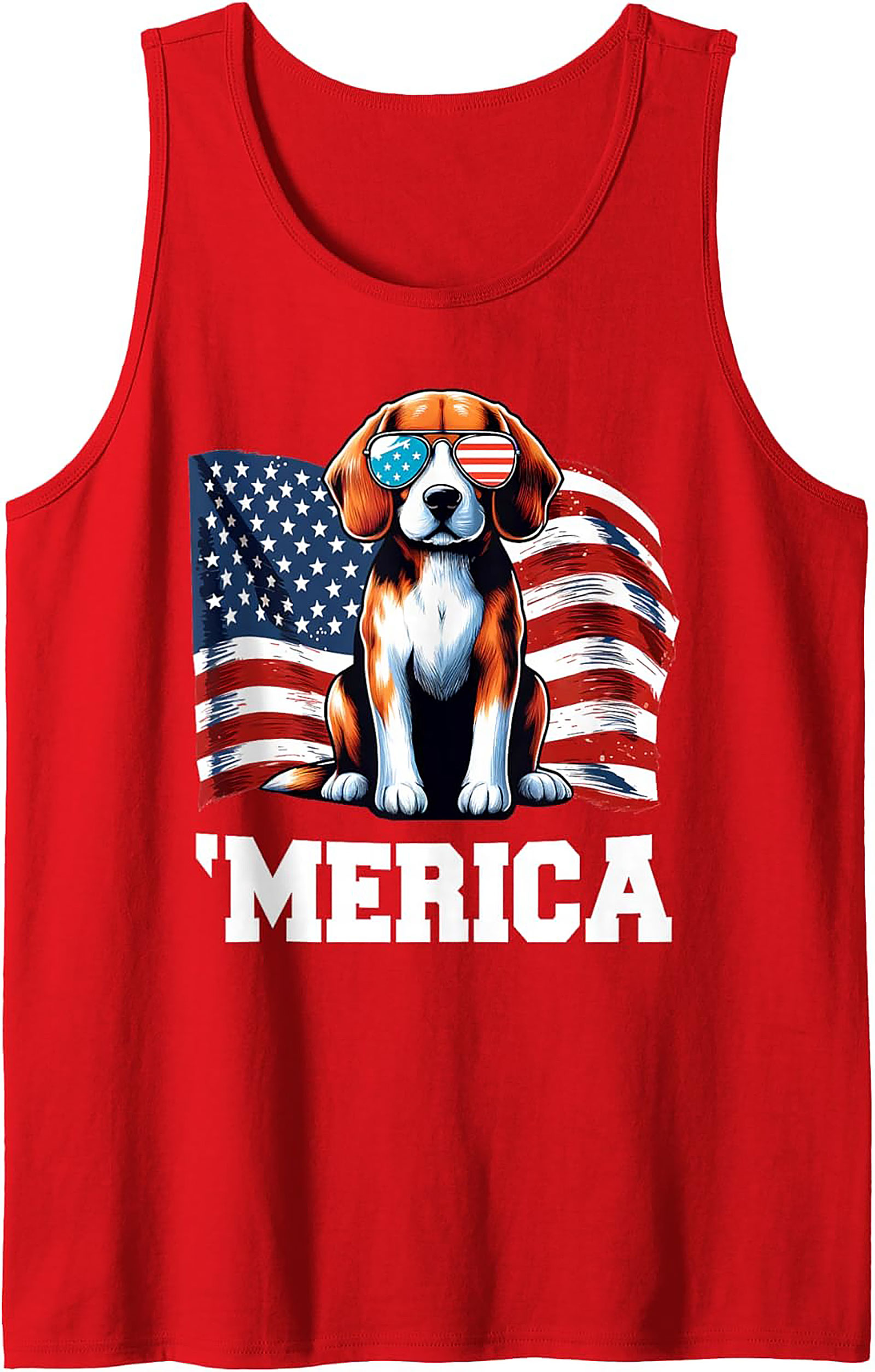 Merica Patriotic Beagle Tank Top | 4th of July Graphic Tank