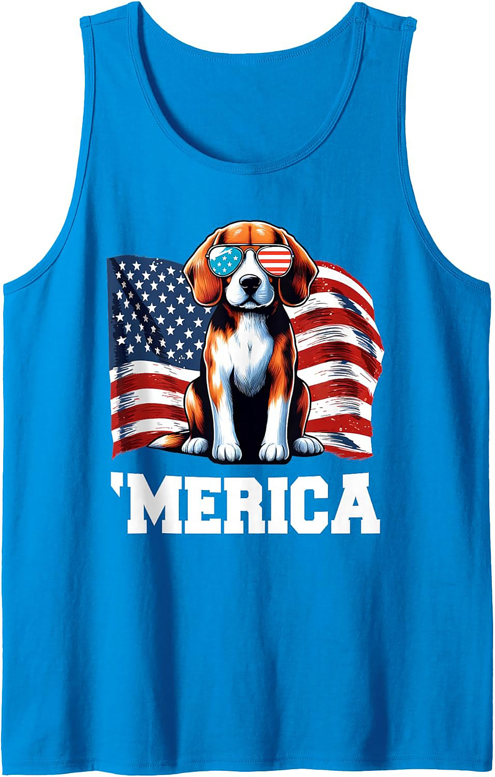 Merica Patriotic Beagle Tank Top | 4th of July Graphic Tank