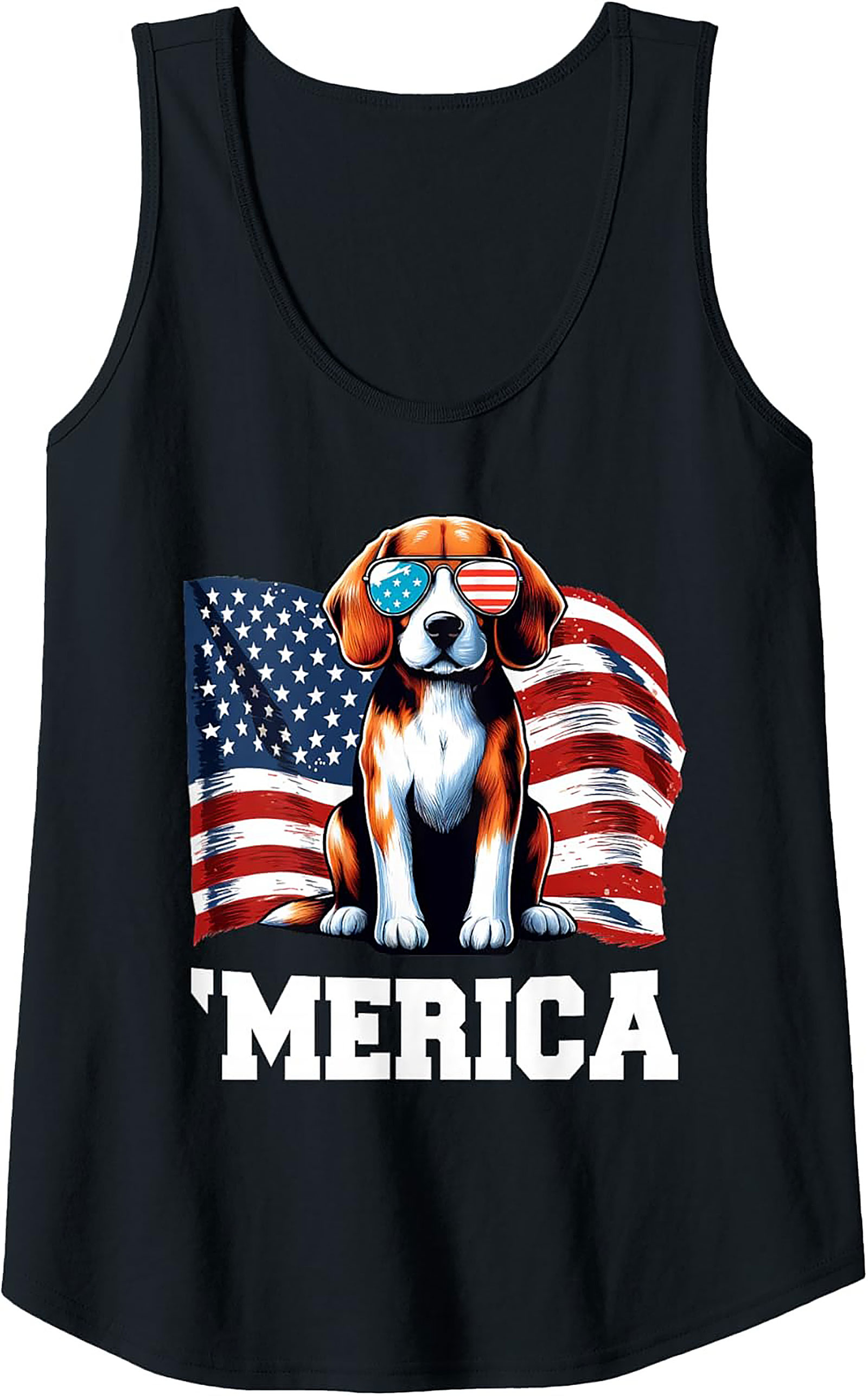 Merica Patriotic Beagle Tank Top | 4th of July Graphic Tank