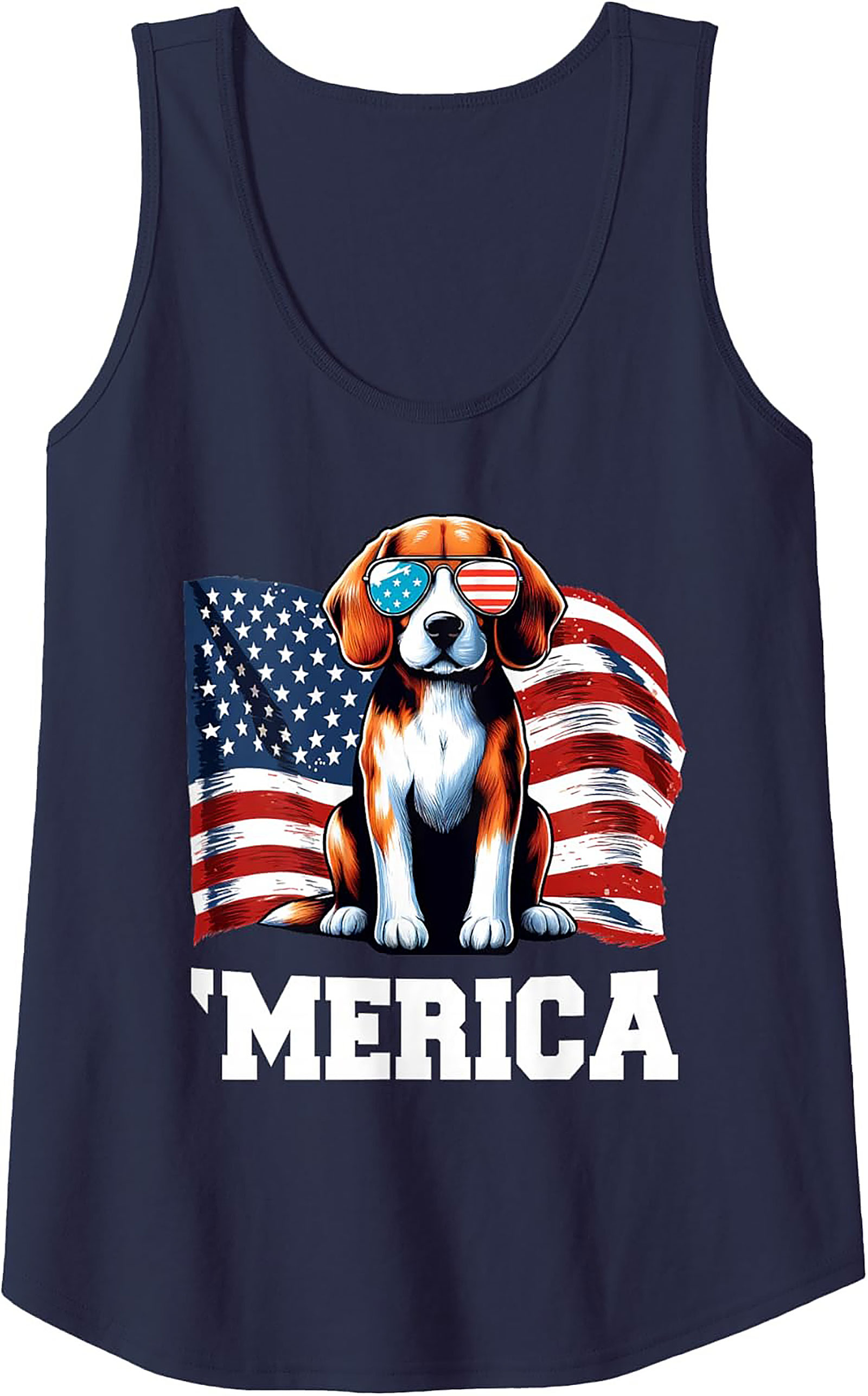 Merica Patriotic Beagle Tank Top | 4th of July Graphic Tank