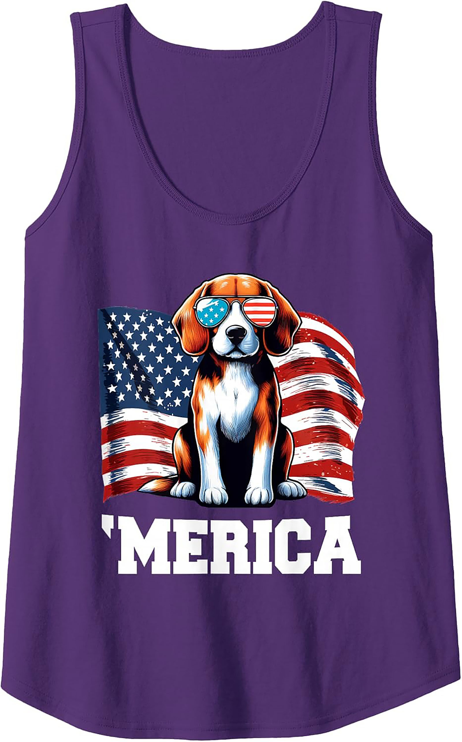 Merica Patriotic Beagle Tank Top | 4th of July Graphic Tank