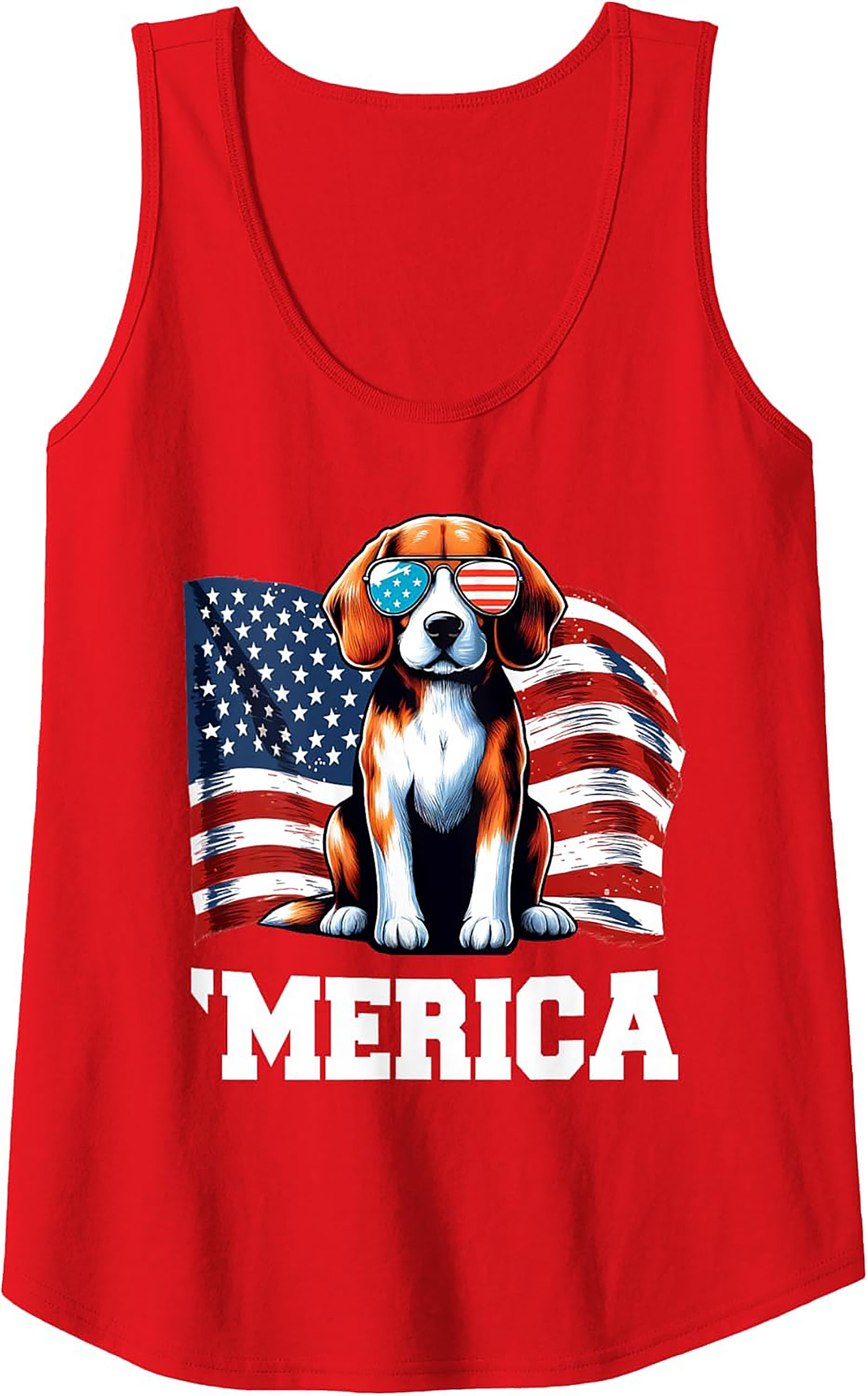 Merica Patriotic Beagle Tank Top | 4th of July Graphic Tank