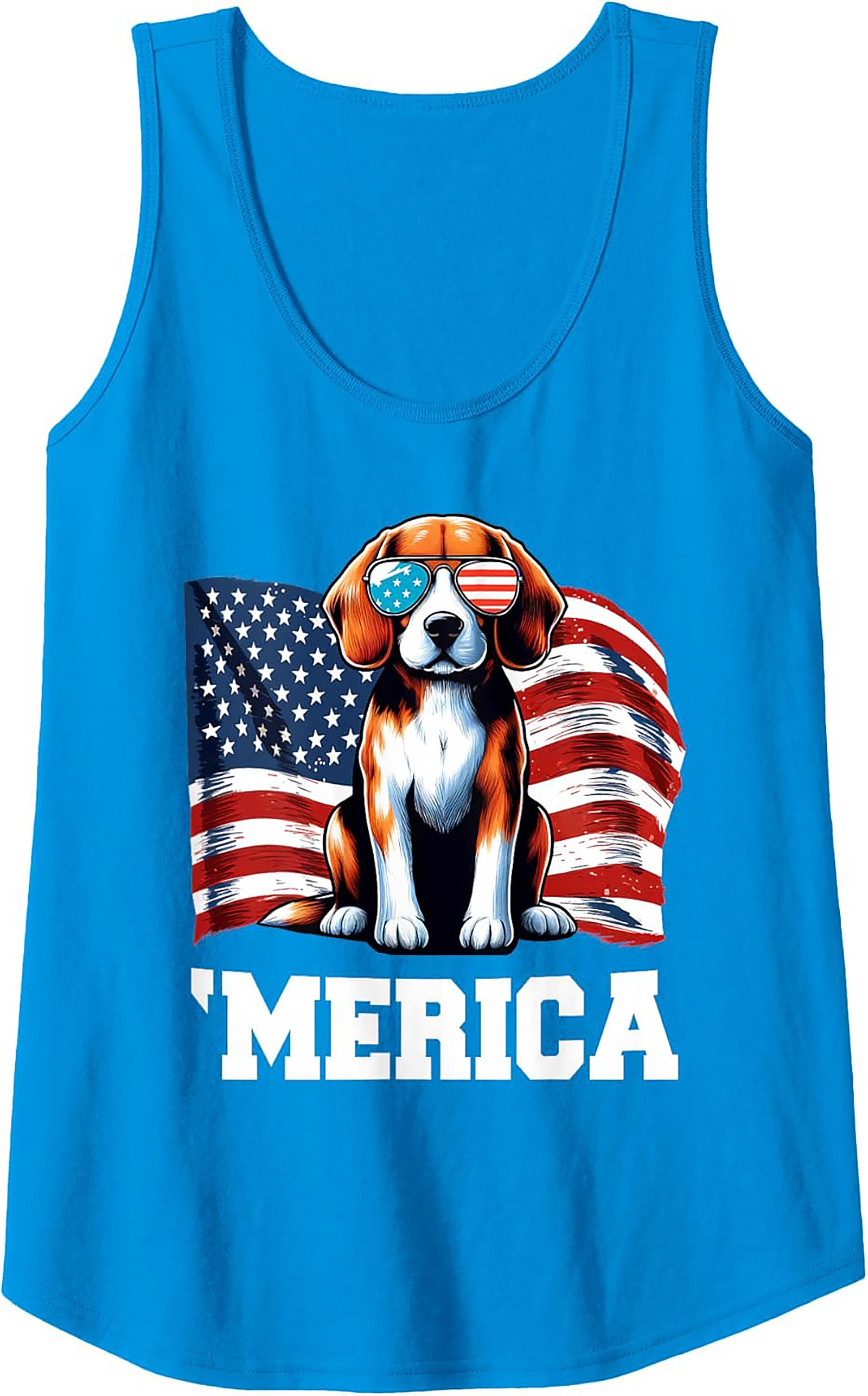 Merica Patriotic Beagle Tank Top | 4th of July Graphic Tank