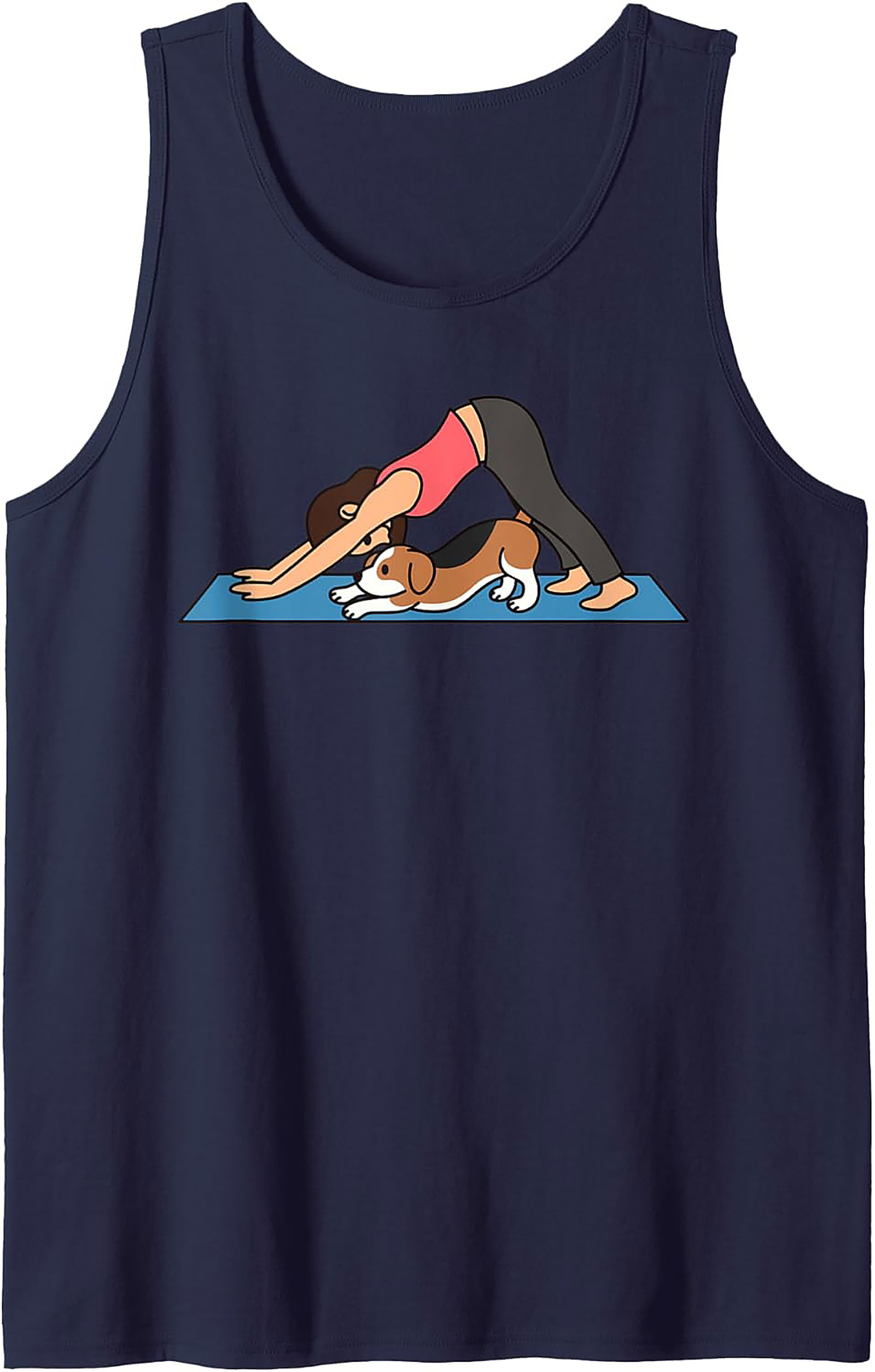 Downward Dog Doga Love Graphic Tank Top | Cute Yoga Dog Sleeveless Shirt