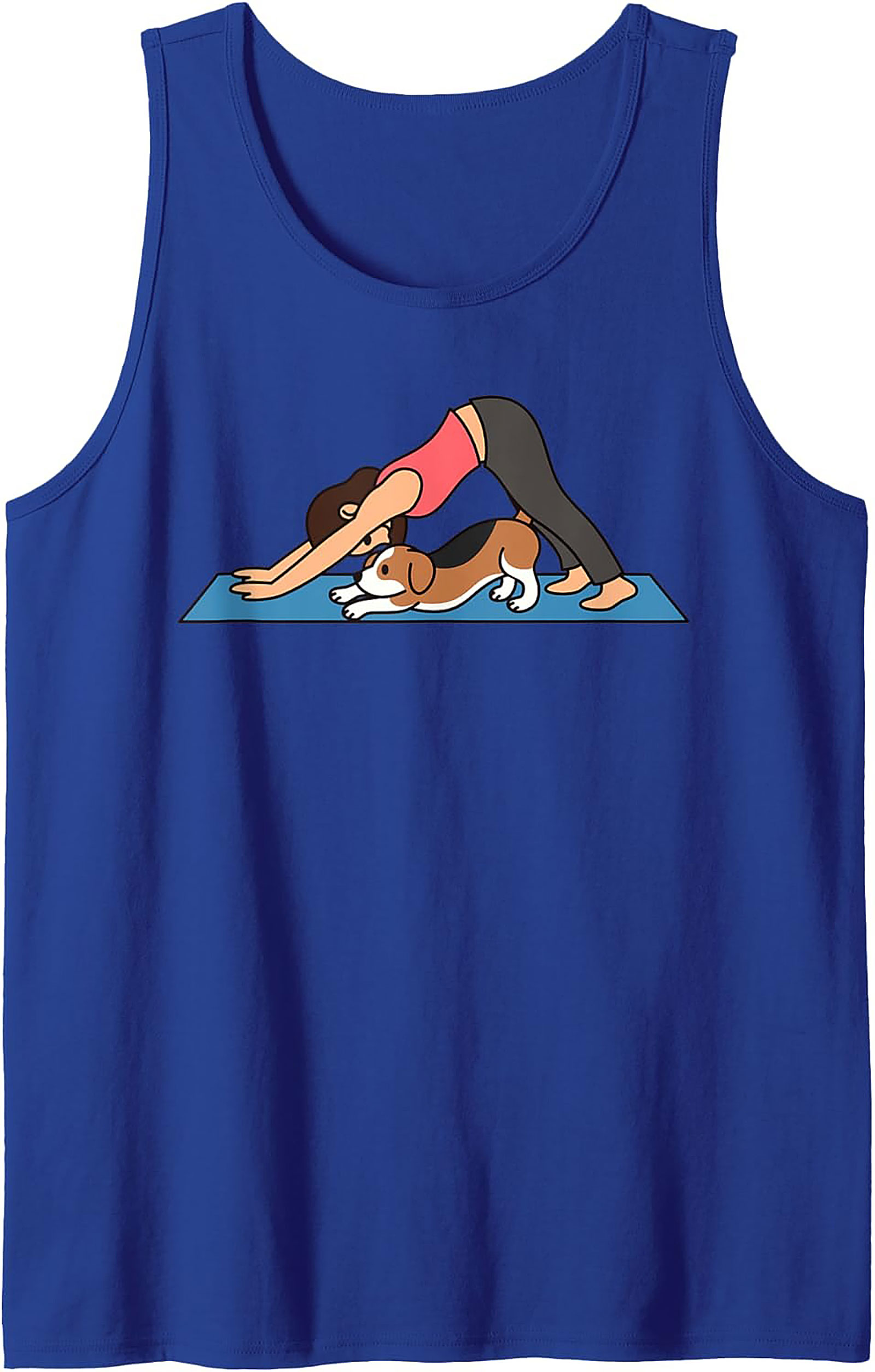 Downward Dog Doga Love Graphic Tank Top | Cute Yoga Dog Sleeveless Shirt