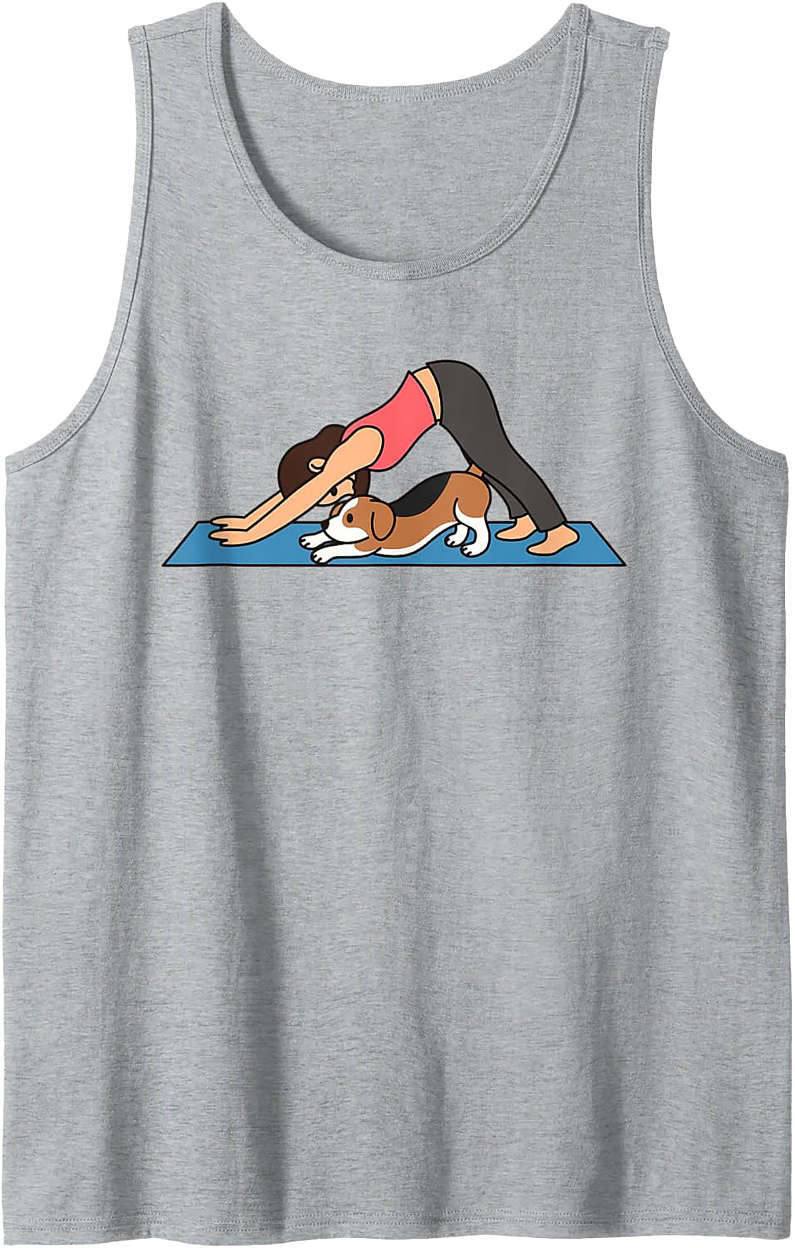Downward Dog Doga Love Graphic Tank Top | Cute Yoga Dog Sleeveless Shirt