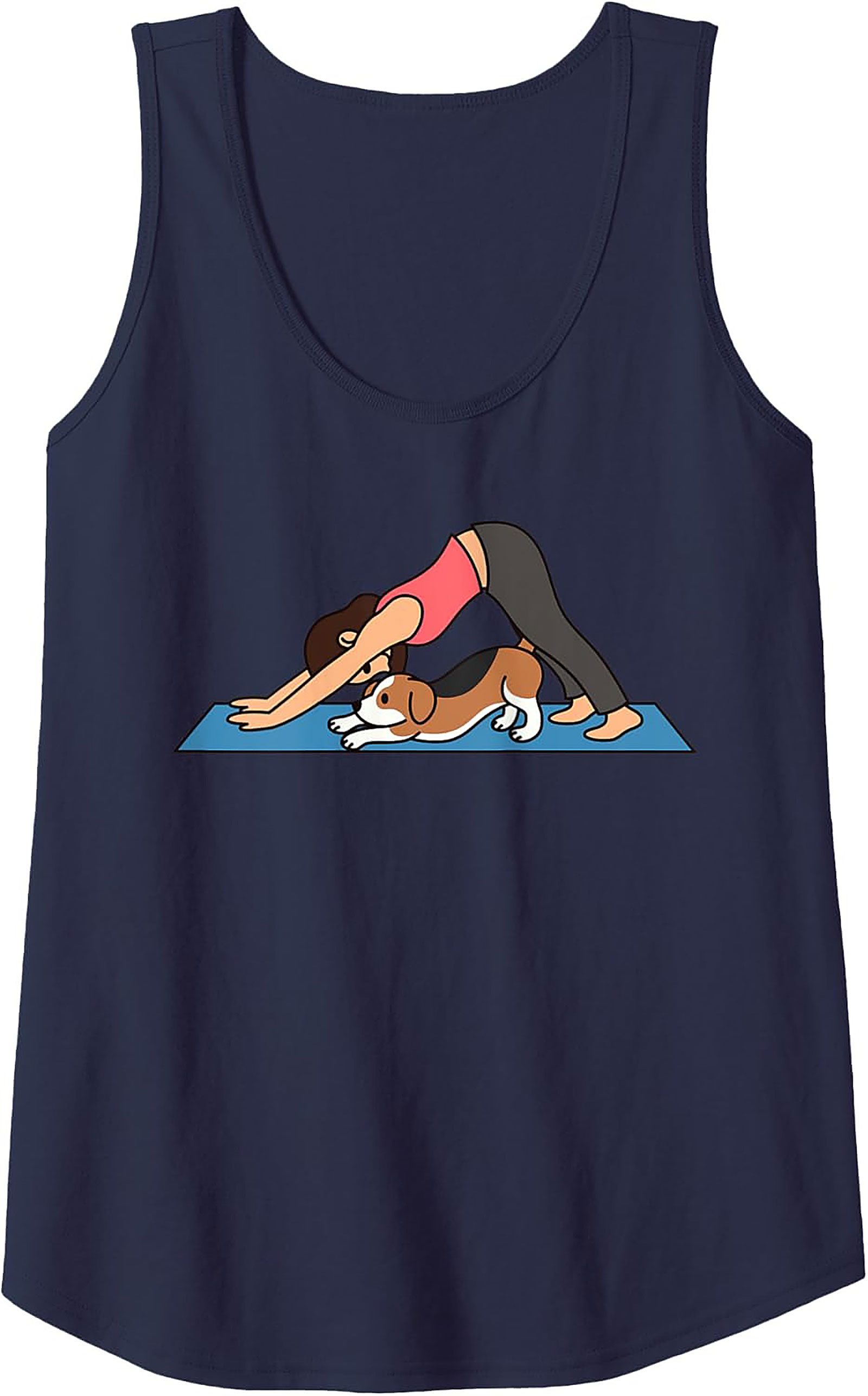 Downward Dog Doga Love Graphic Tank Top | Cute Yoga Dog Sleeveless Shirt