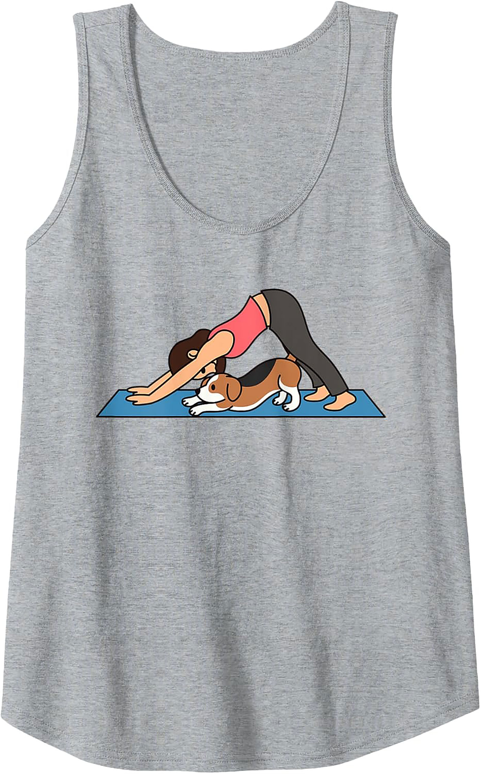 Downward Dog Doga Love Graphic Tank Top | Cute Yoga Dog Sleeveless Shirt
