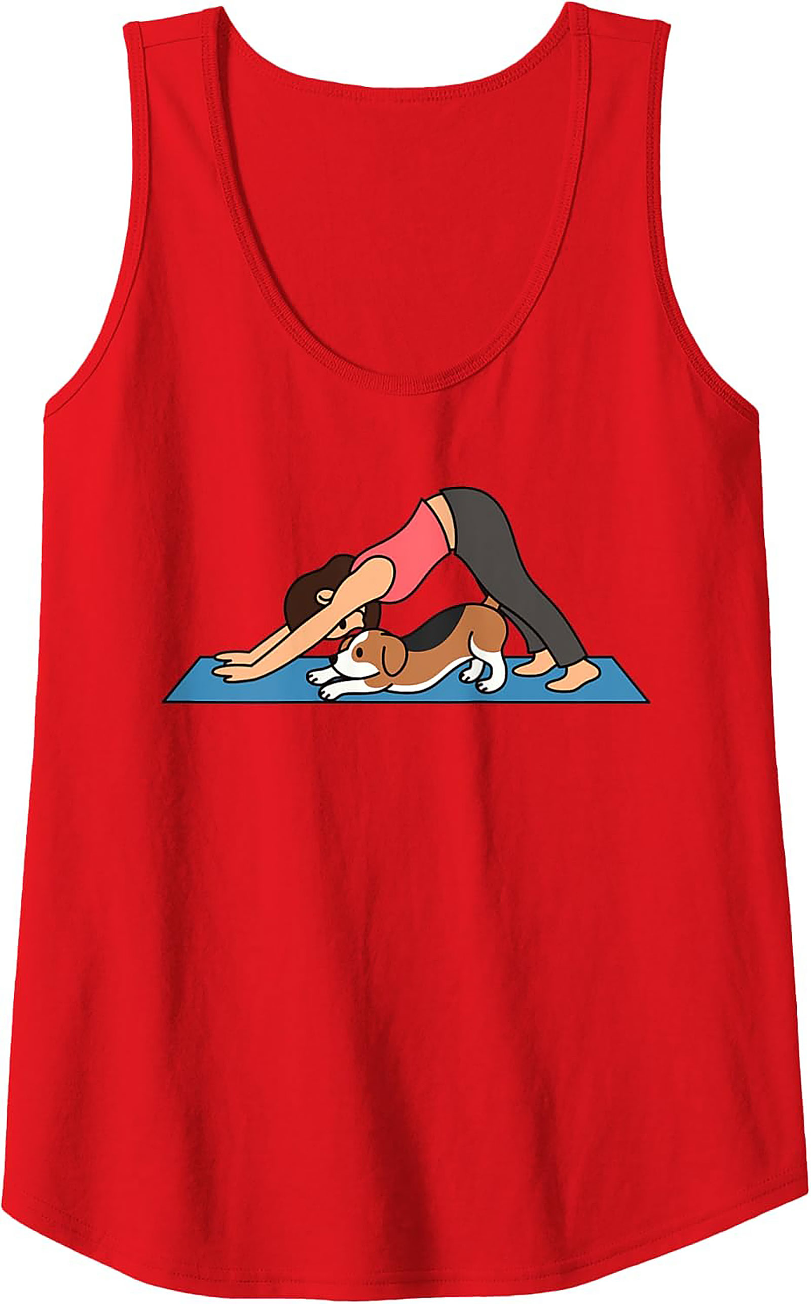 Downward Dog Doga Love Graphic Tank Top | Cute Yoga Dog Sleeveless Shirt