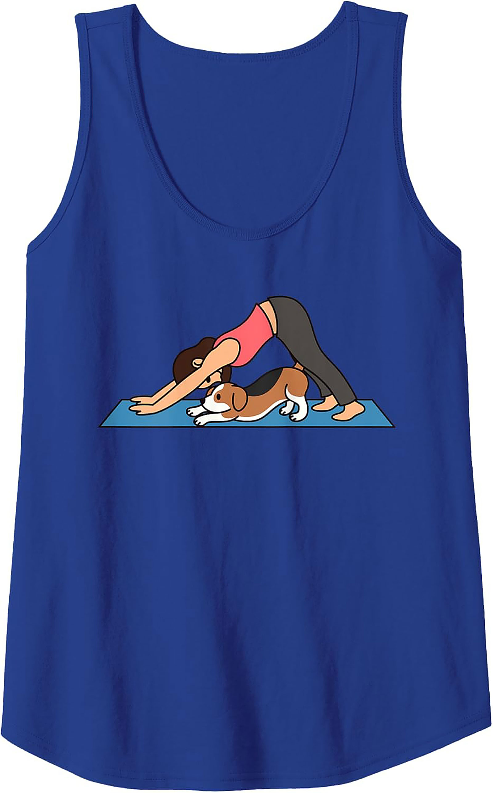 Downward Dog Doga Love Graphic Tank Top | Cute Yoga Dog Sleeveless Shirt