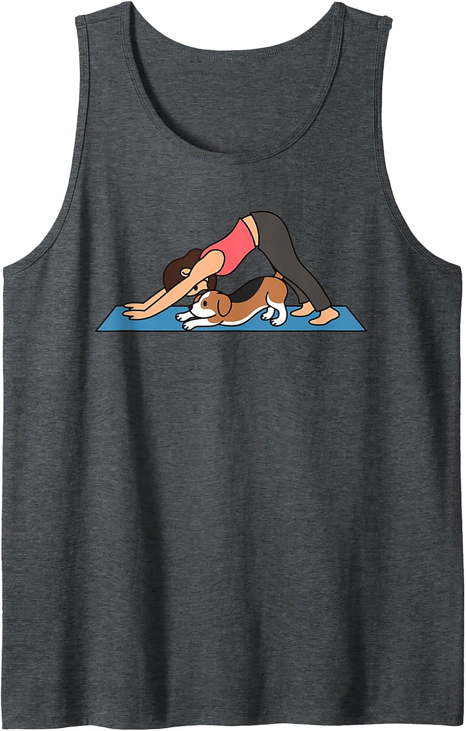 Downward Dog Doga Love Graphic Tank Top | Cute Yoga Dog Sleeveless Shirt