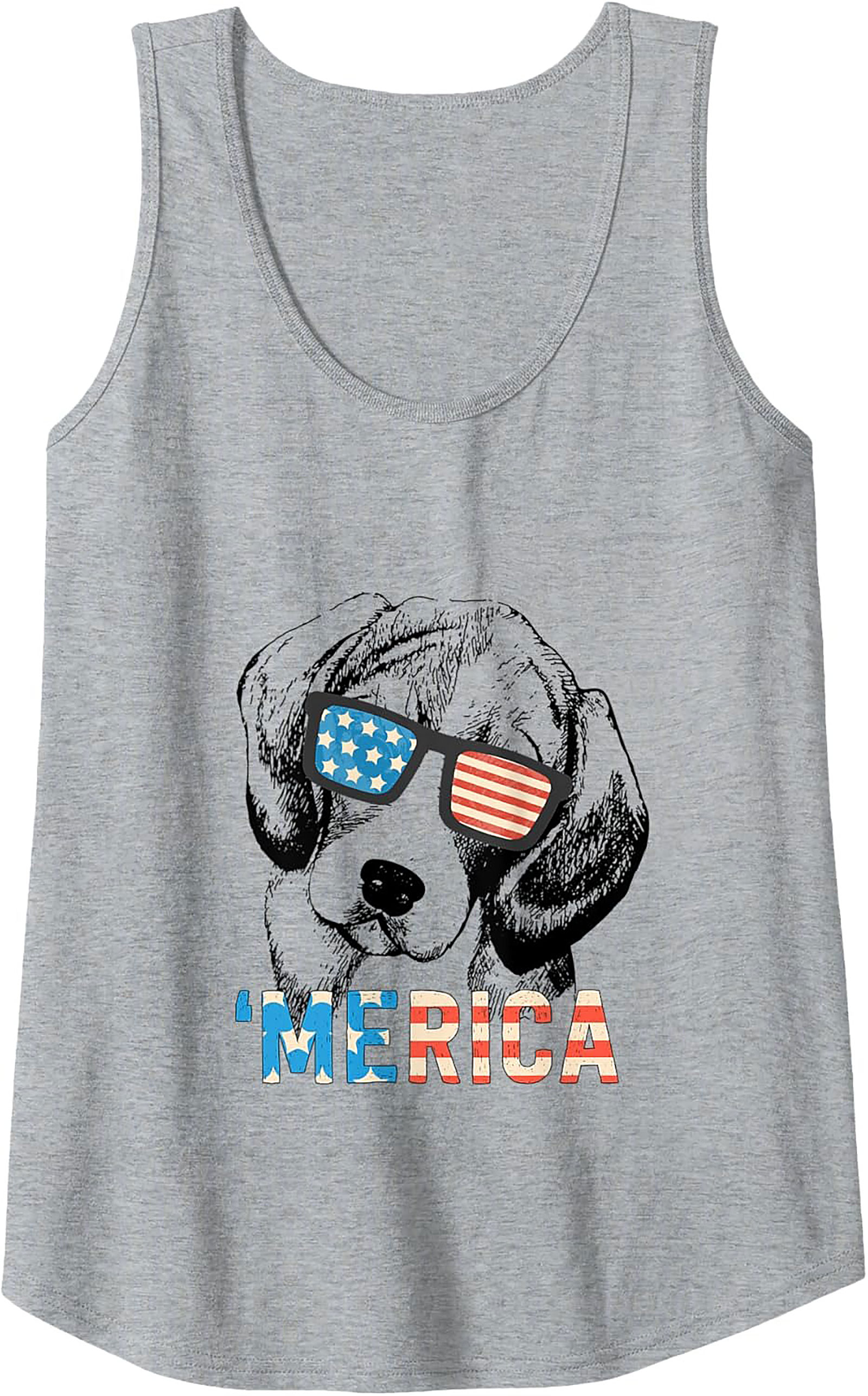 'Merica Dog Graphic Tank Top | Patriotic American Flag Sleeveless Shirt