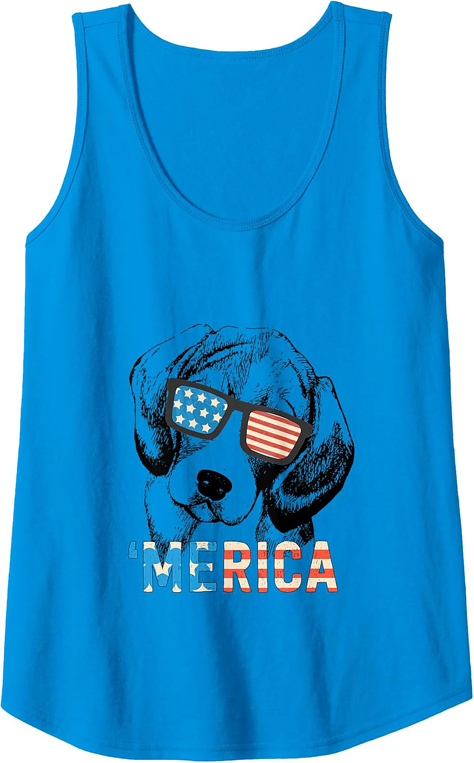 'Merica Dog Graphic Tank Top | Patriotic American Flag Sleeveless Shirt