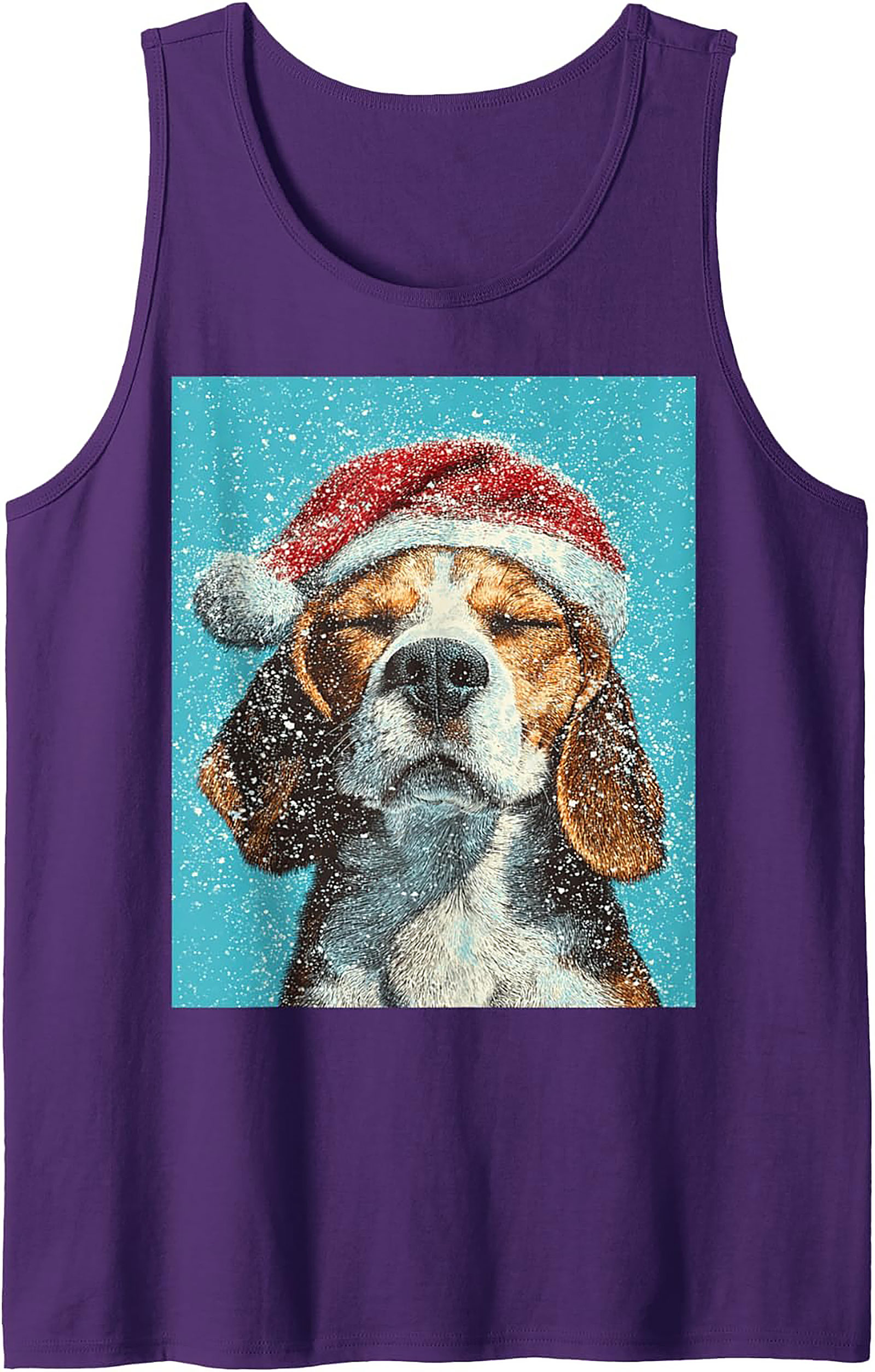 Beagle Christmas Tank Top – Festive Dog Graphic Sleeveless Shirt