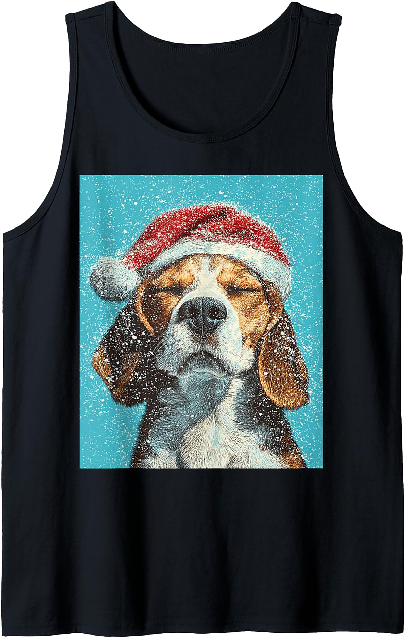 Beagle Christmas Tank Top – Festive Dog Graphic Sleeveless Shirt