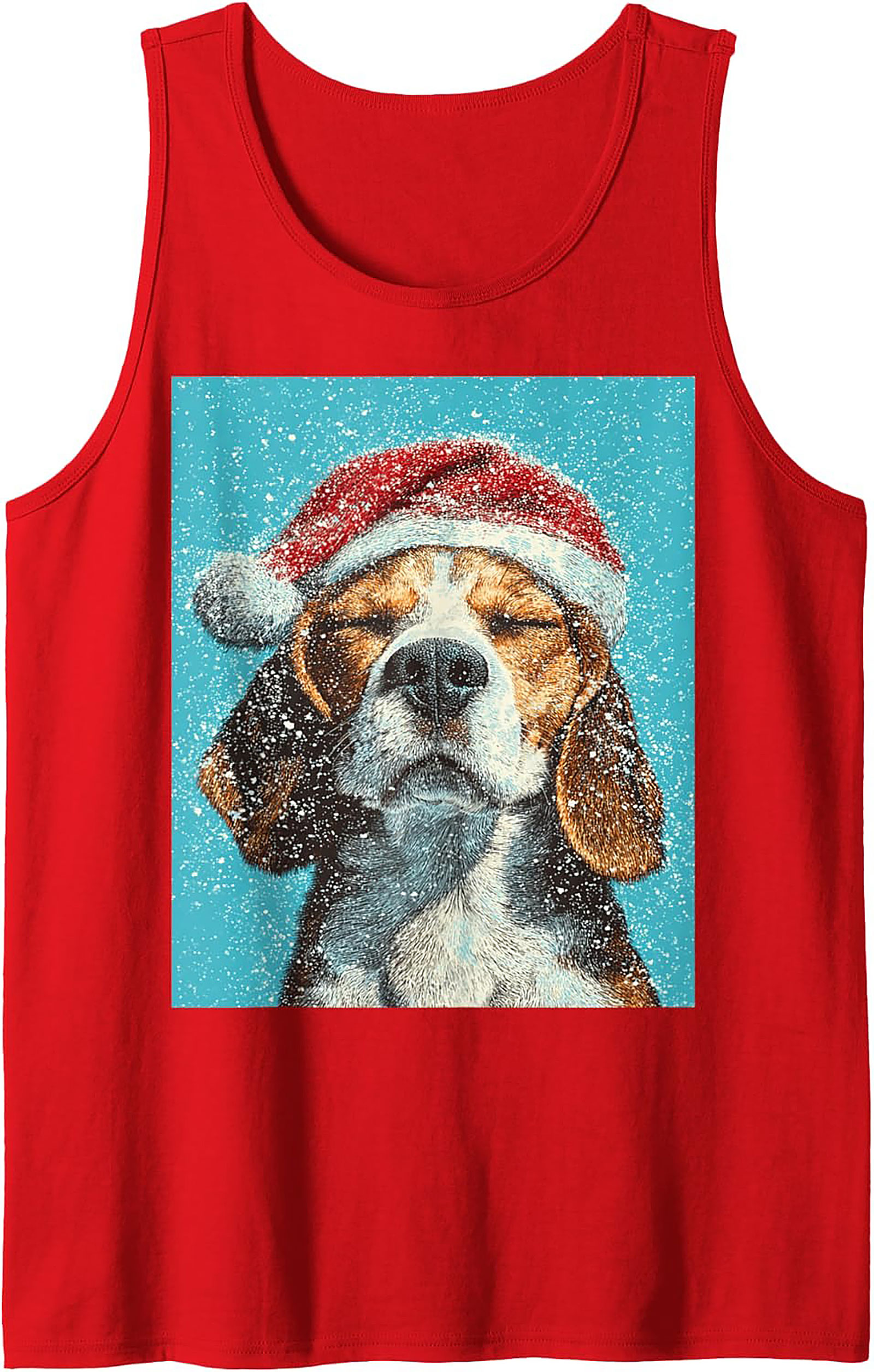 Beagle Christmas Tank Top – Festive Dog Graphic Sleeveless Shirt