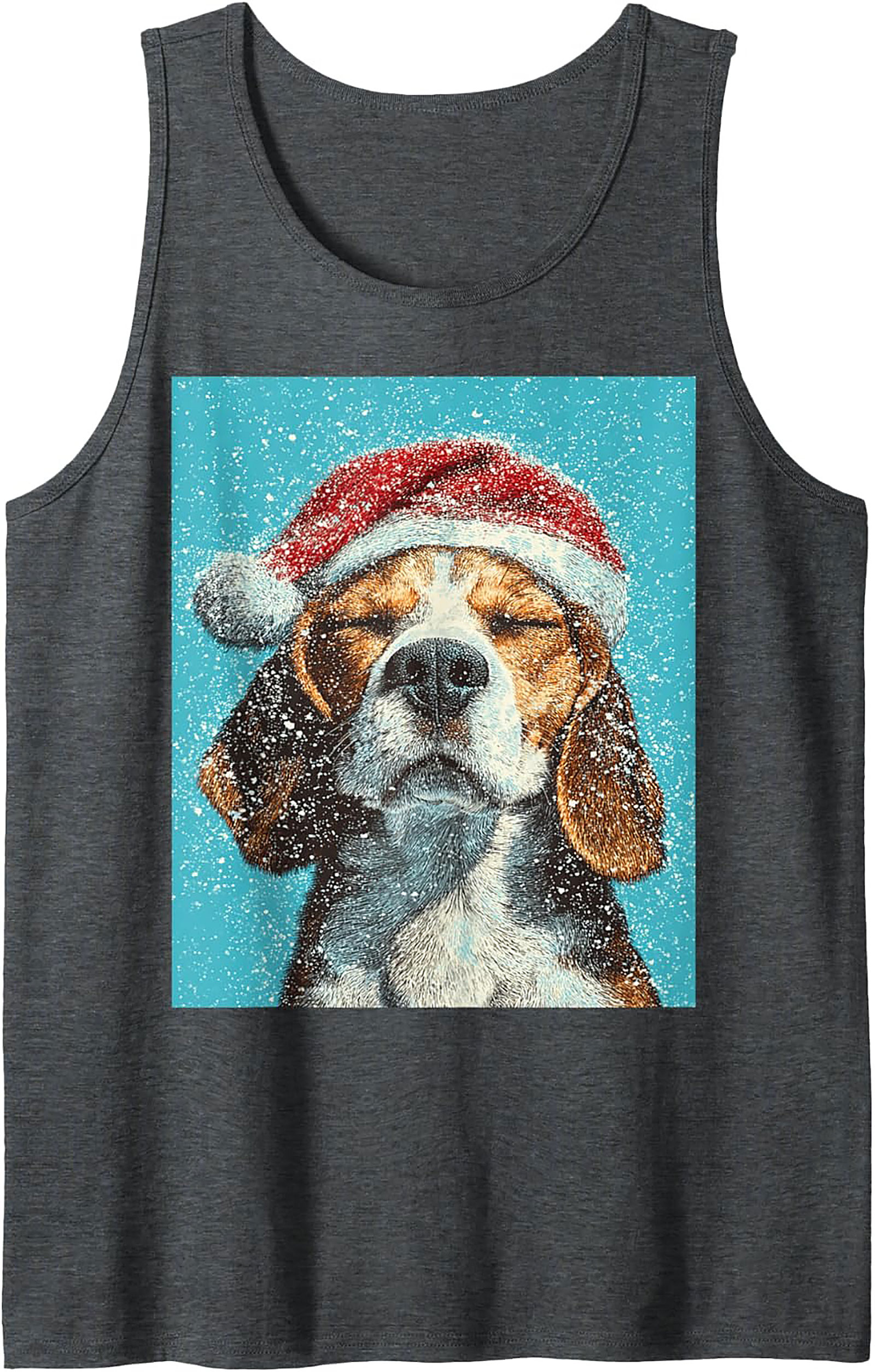 Beagle Christmas Tank Top – Festive Dog Graphic Sleeveless Shirt
