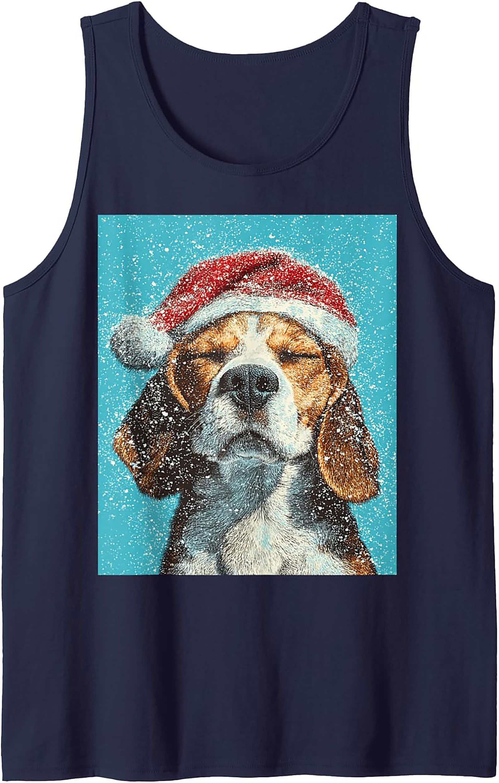 Beagle Christmas Tank Top – Festive Dog Graphic Sleeveless Shirt
