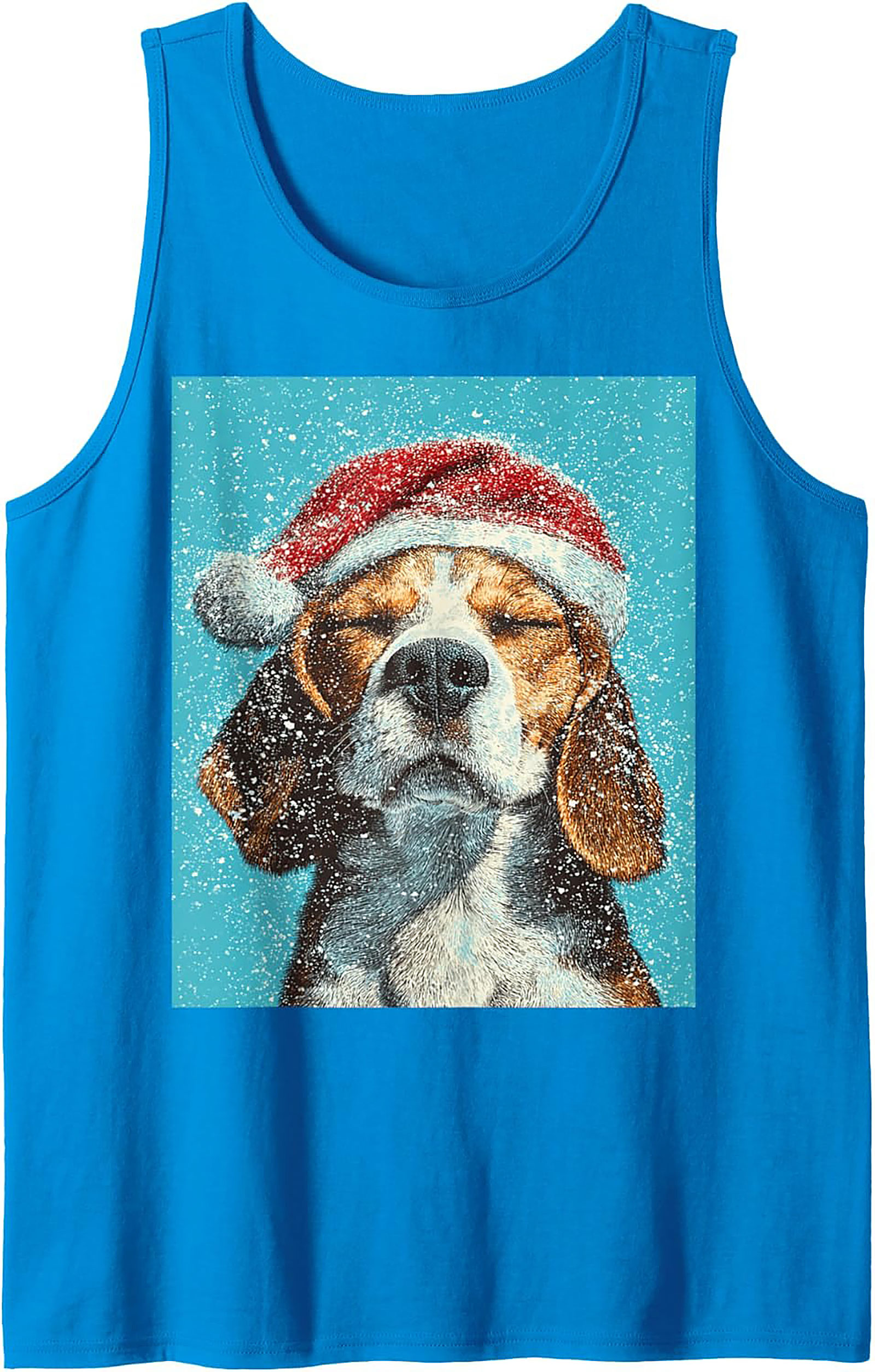 Beagle Christmas Tank Top – Festive Dog Graphic Sleeveless Shirt