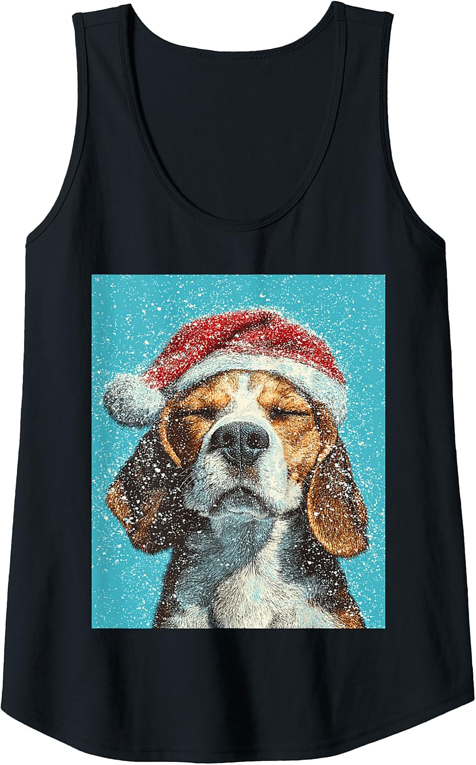 Beagle Christmas Tank Top – Festive Dog Graphic Sleeveless Shirt