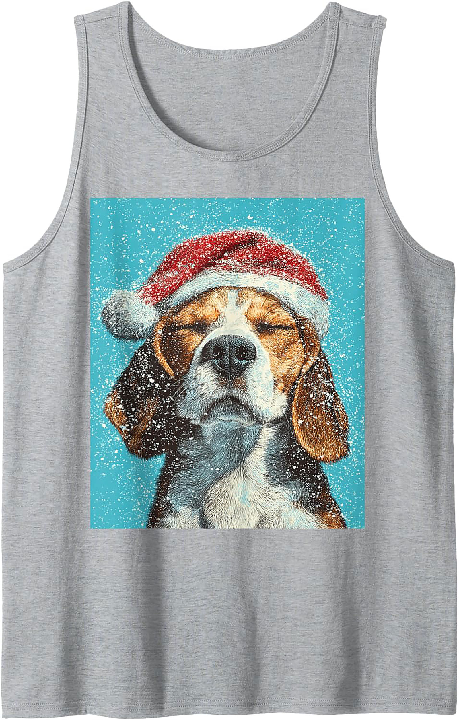 Beagle Christmas Tank Top – Festive Dog Graphic Sleeveless Shirt