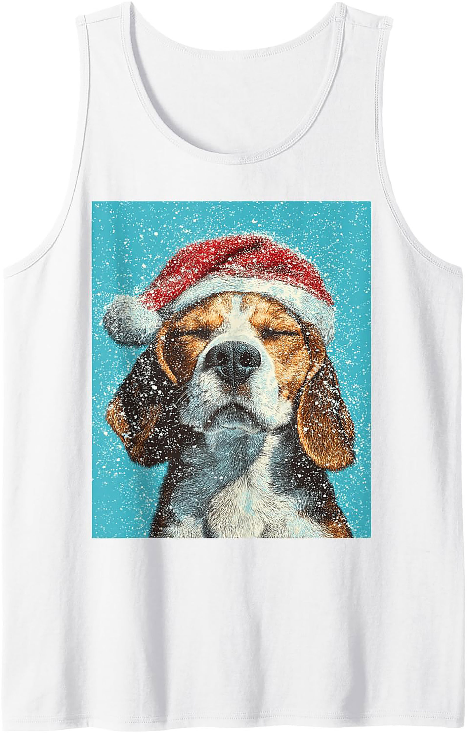 Beagle Christmas Tank Top – Festive Dog Graphic Sleeveless Shirt