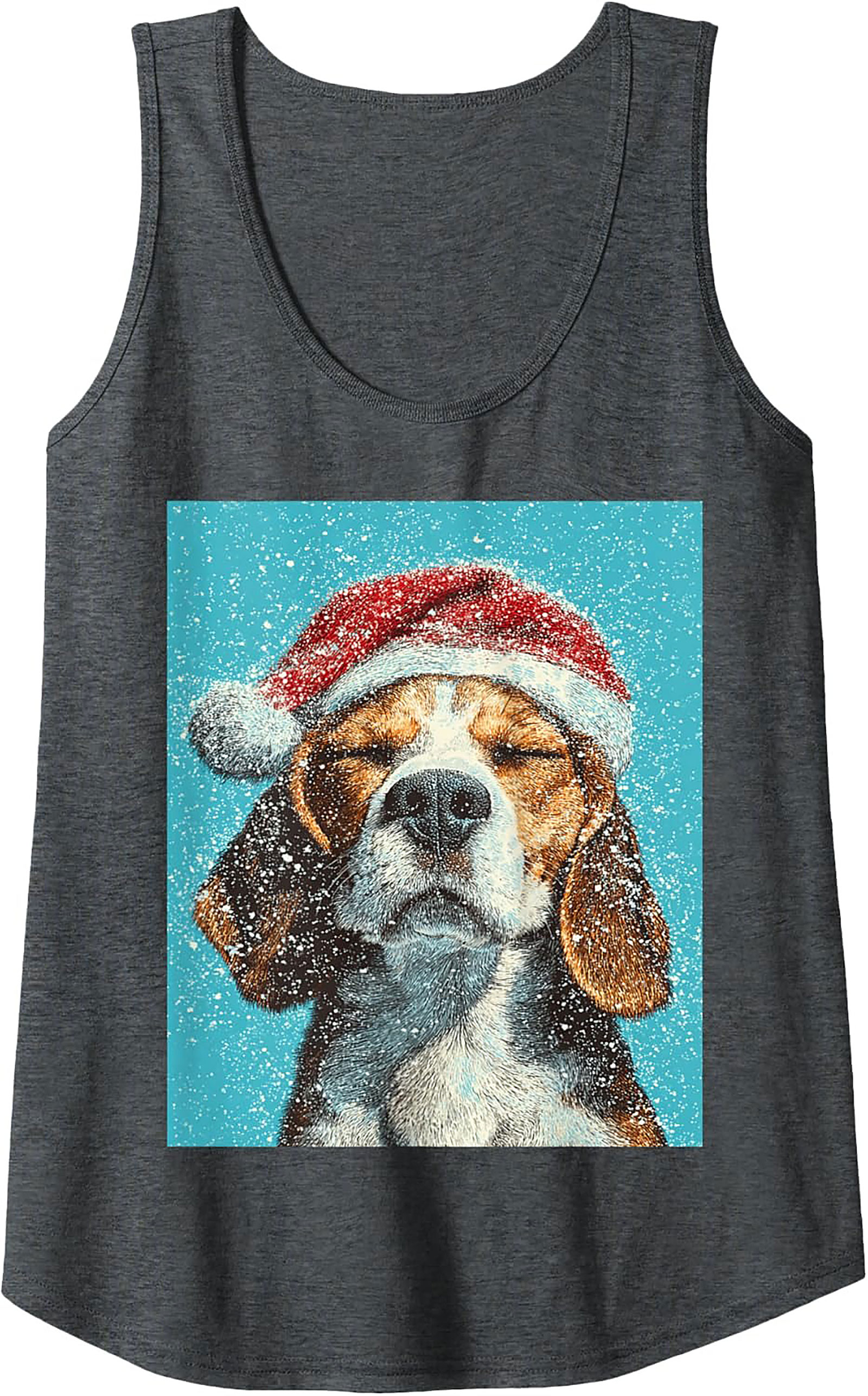 Beagle Christmas Tank Top – Festive Dog Graphic Sleeveless Shirt