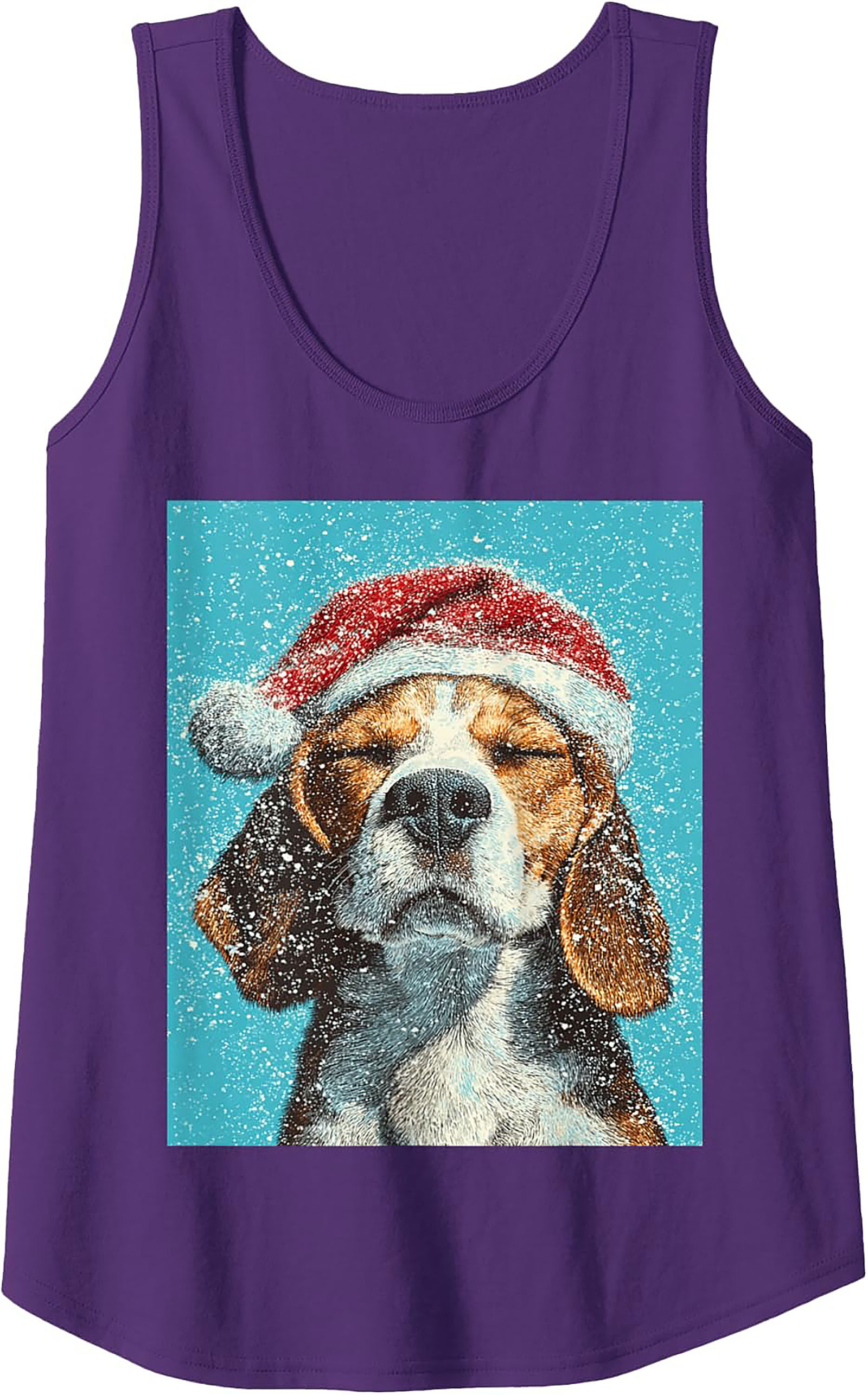 Beagle Christmas Tank Top – Festive Dog Graphic Sleeveless Shirt