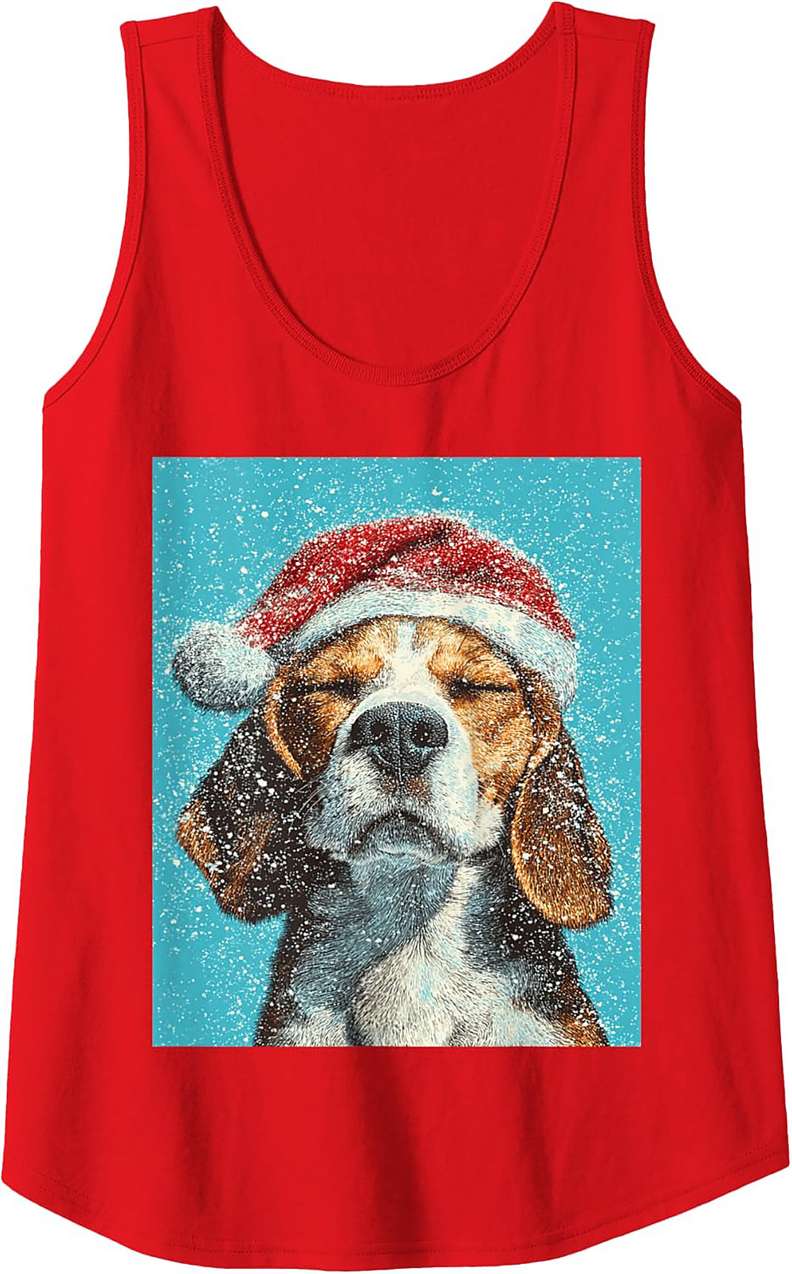 Beagle Christmas Tank Top – Festive Dog Graphic Sleeveless Shirt