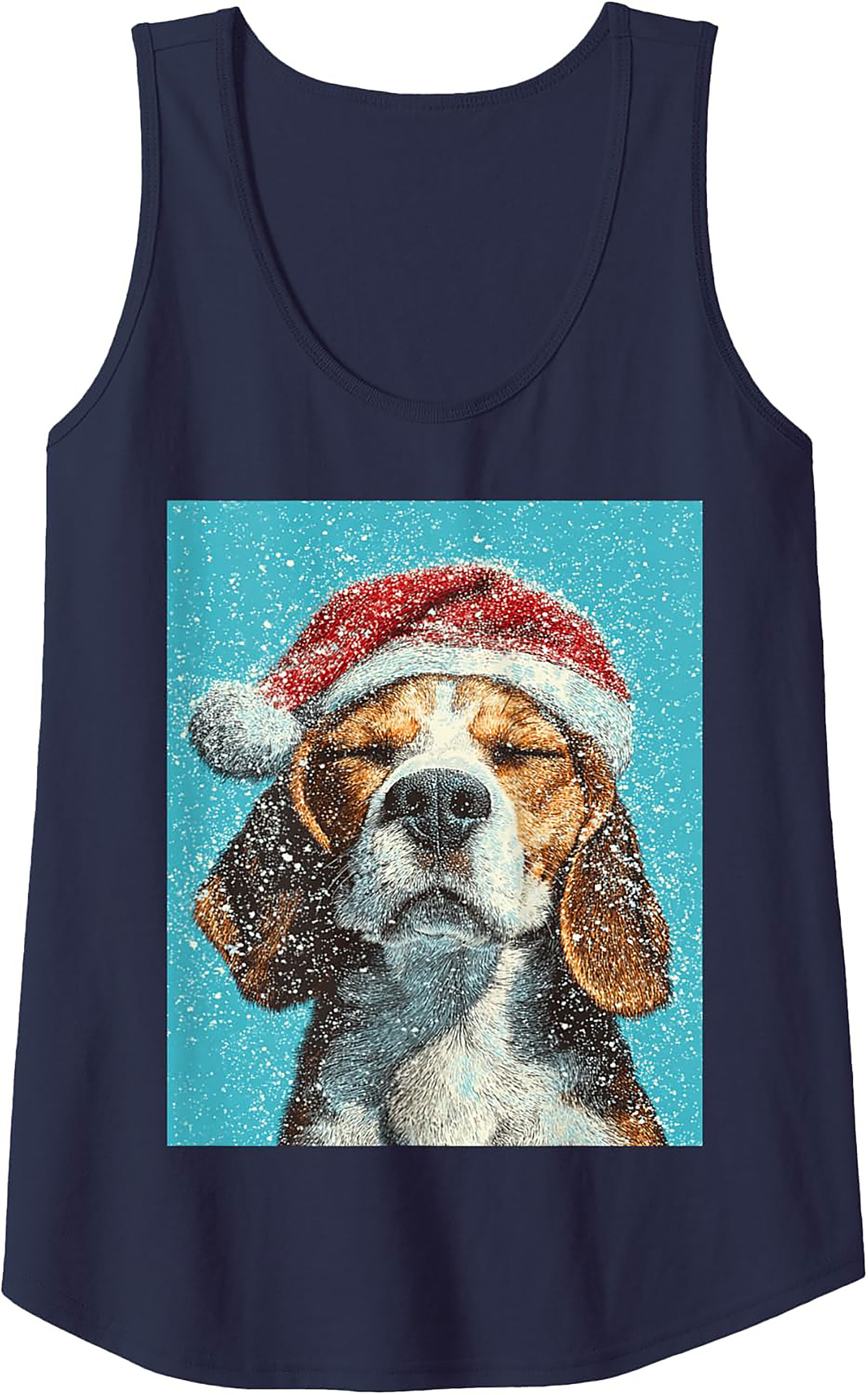 Beagle Christmas Tank Top – Festive Dog Graphic Sleeveless Shirt