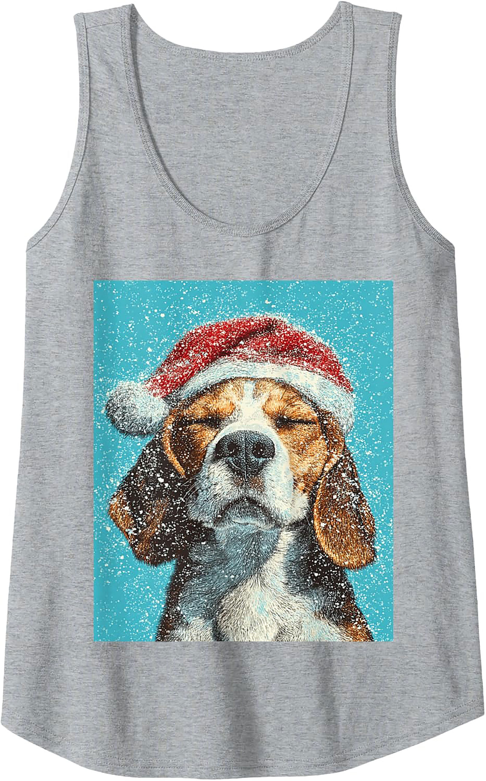 Beagle Christmas Tank Top – Festive Dog Graphic Sleeveless Shirt