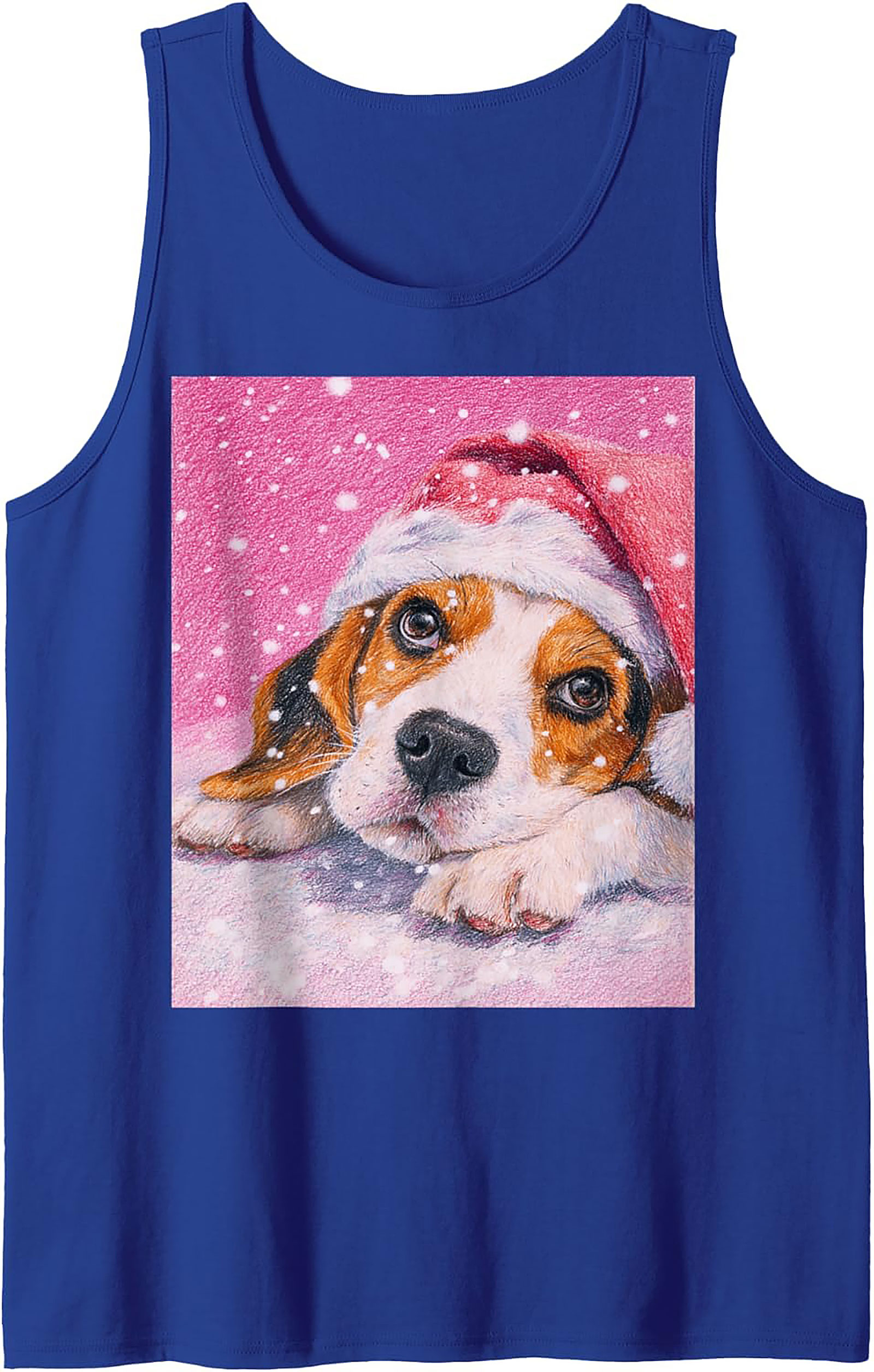 Adorable Beagle Puppy Christmas Graphic Tank Top | Unisex Sleeveless Shirt