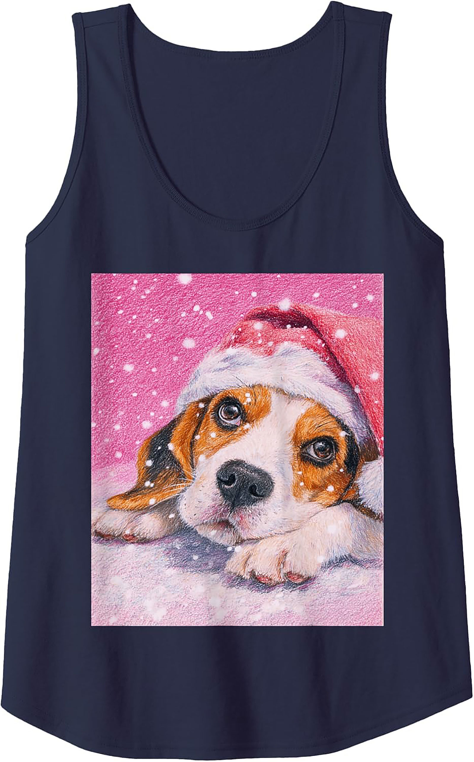 Adorable Beagle Puppy Christmas Graphic Tank Top | Unisex Sleeveless Shirt