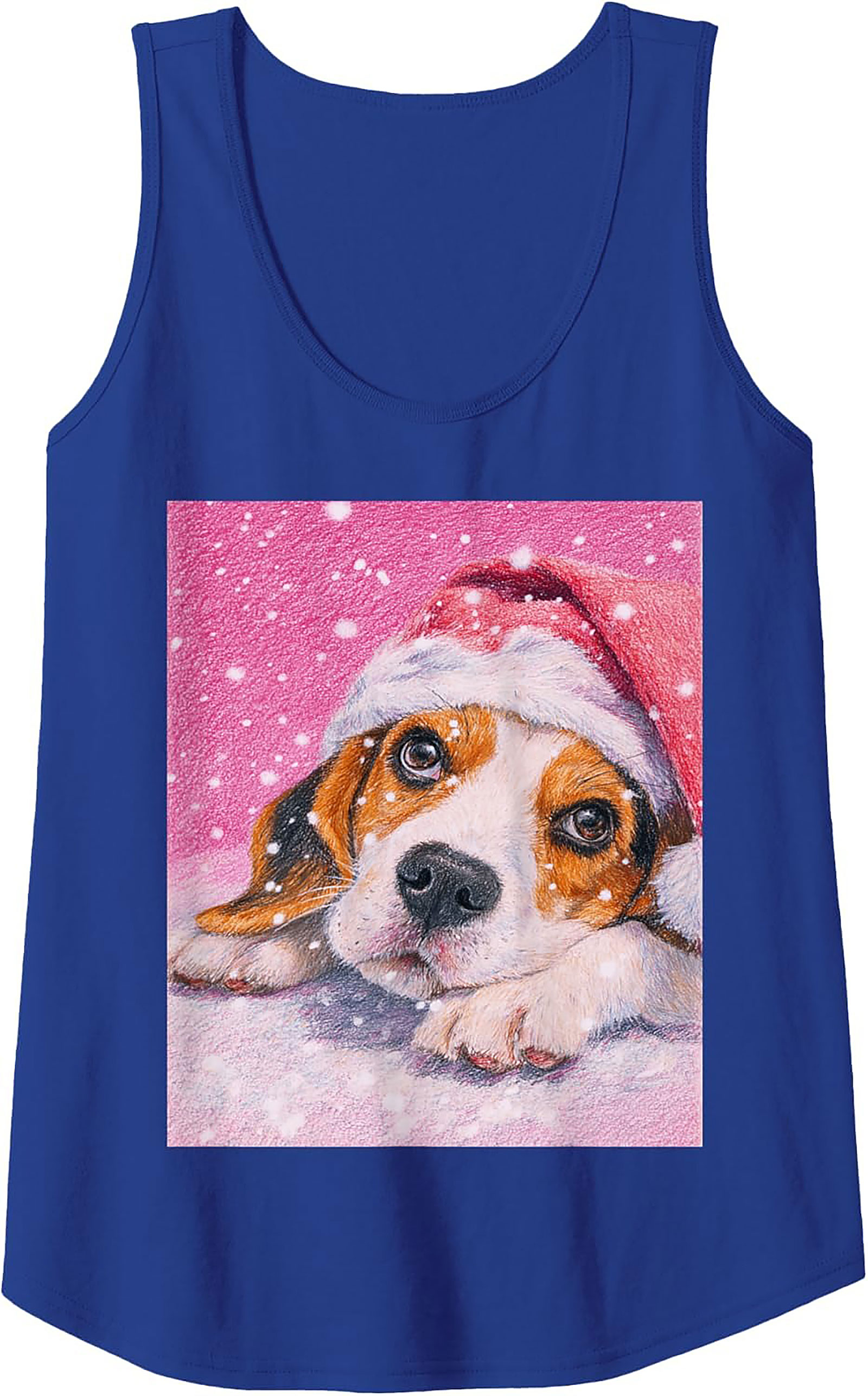 Adorable Beagle Puppy Christmas Graphic Tank Top | Unisex Sleeveless Shirt